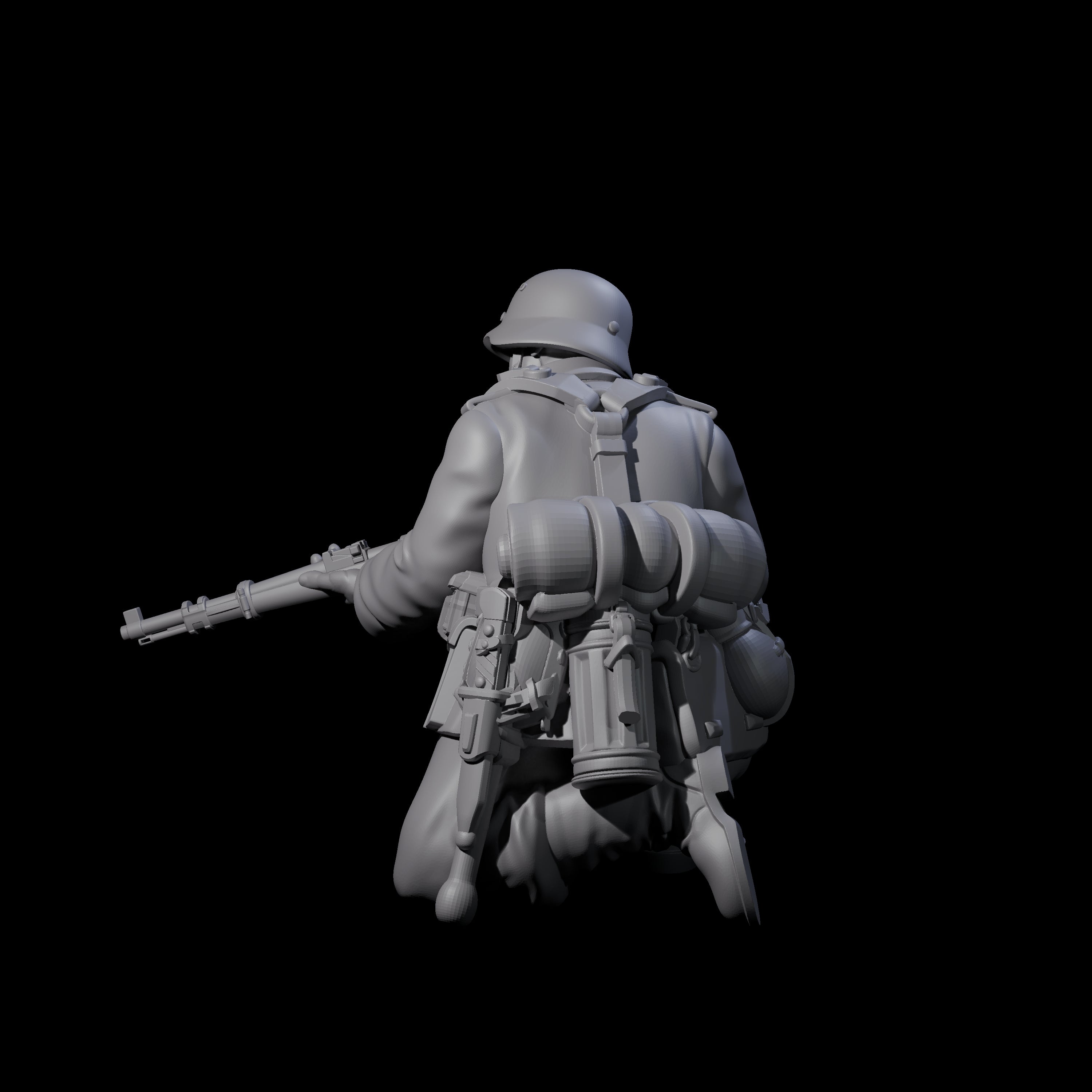 World War 2 Under Fire German Rifleman F Miniature for Dungeons and Dragons, Pathfinder or other TTRPGs