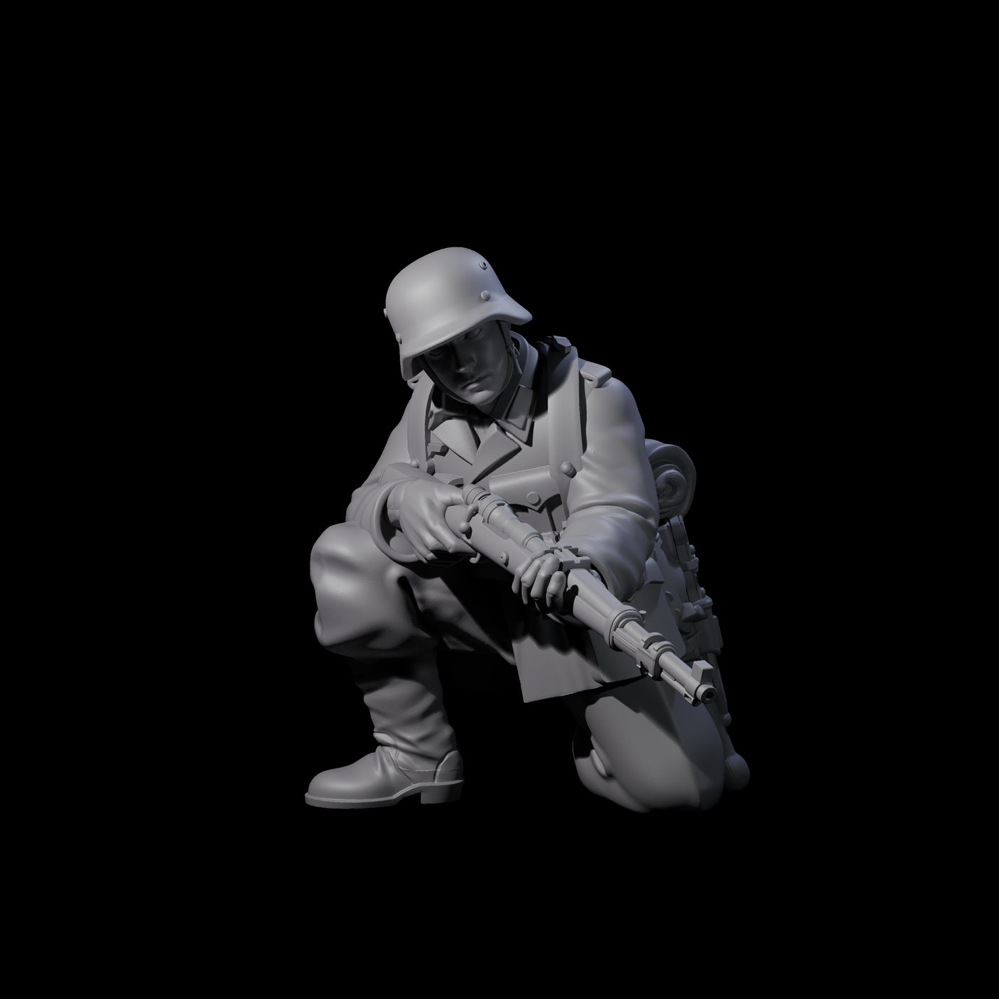 World War 2 Under Fire German Rifleman F Miniature for Dungeons and Dragons, Pathfinder or other TTRPGs