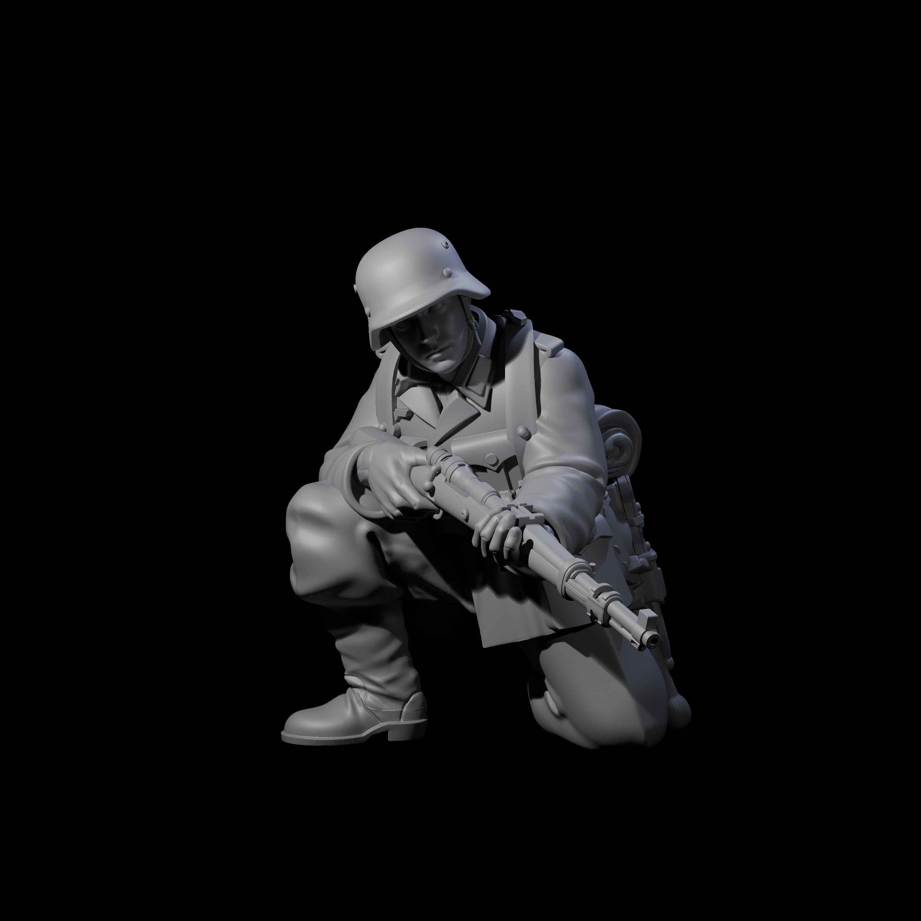 World War 2 Under Fire German Rifleman F Miniature for Dungeons and Dragons, Pathfinder or other TTRPGs