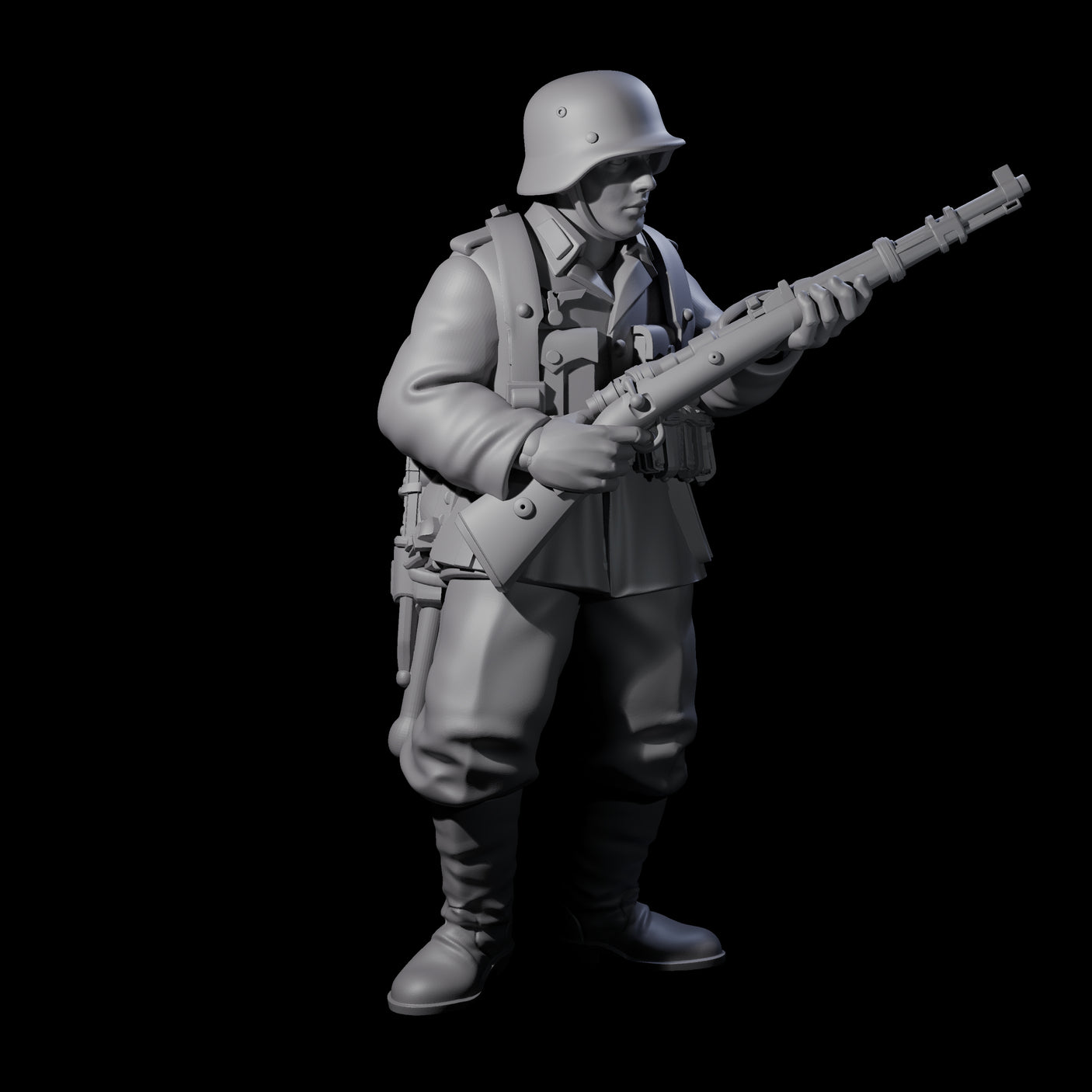 World War 2 Under Fire German Riflemen Miniature for Dungeons and Dragons, Pathfinder or other TTRPGs