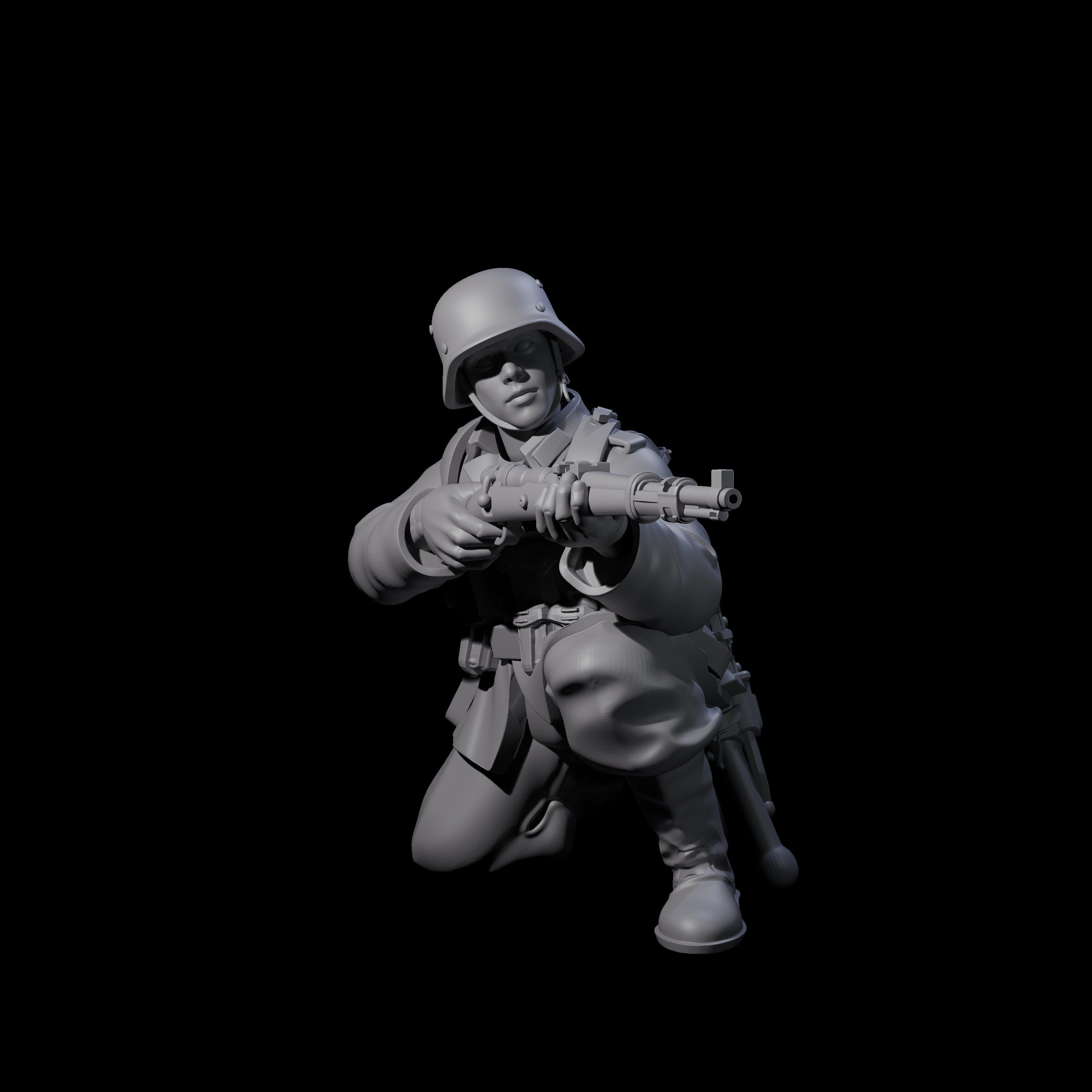 World War 2 Under Fire German Riflemen Miniature for Dungeons and Dragons, Pathfinder or other TTRPGs