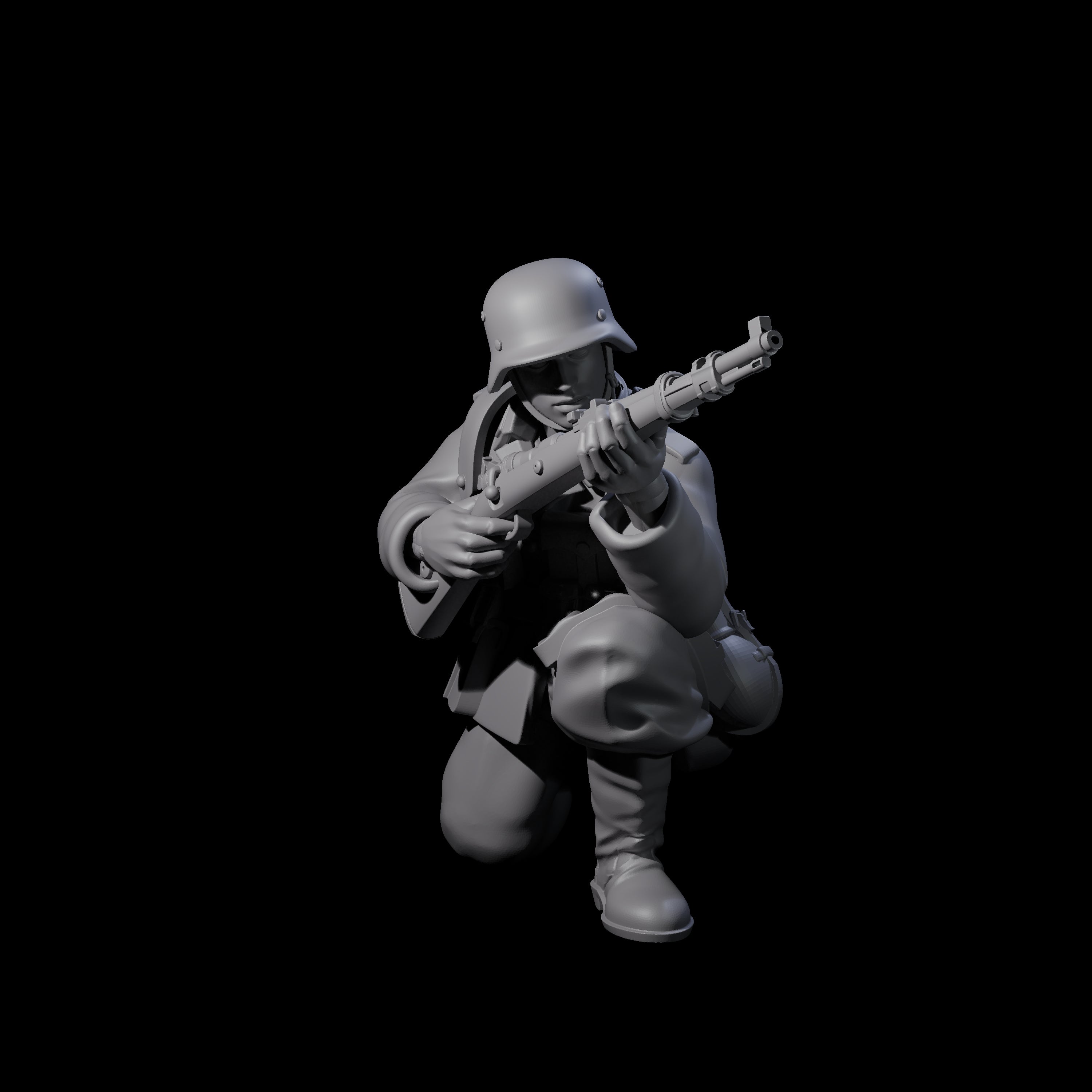 World War 2 Under Fire German Riflemen Miniature for Dungeons and Dragons, Pathfinder or other TTRPGs