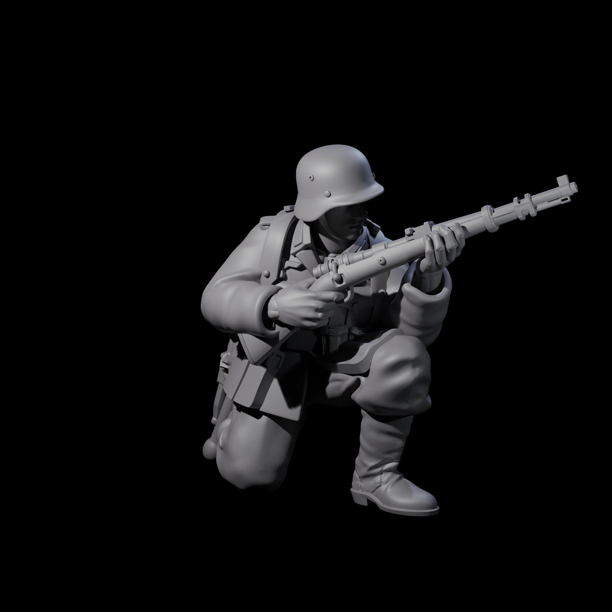 World War 2 Under Fire German Riflemen Miniature for Dungeons and Dragons, Pathfinder or other TTRPGs