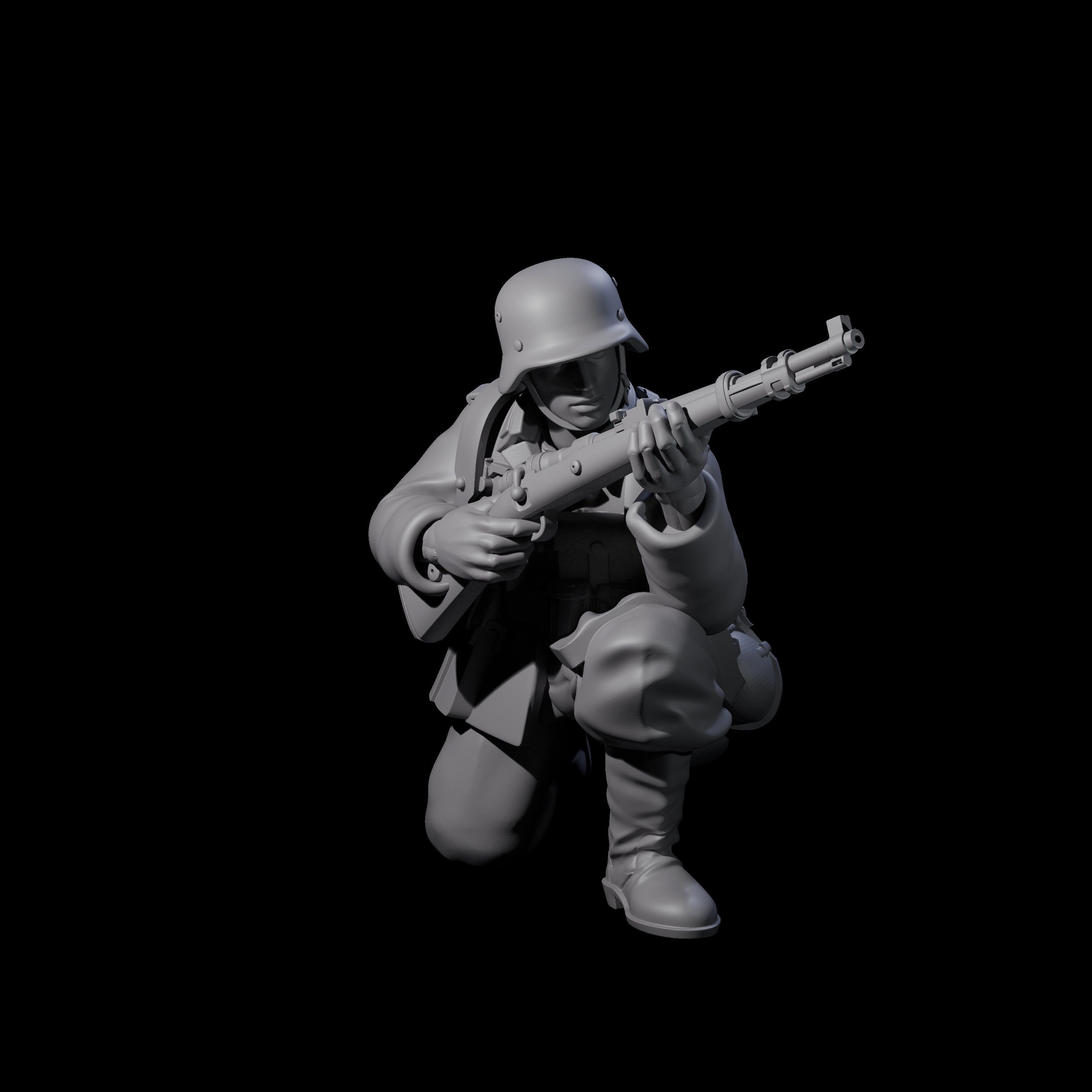 World War 2 Under Fire German Riflemen Miniature for Dungeons and Dragons, Pathfinder or other TTRPGs