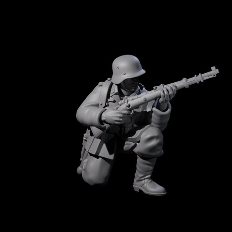 World War 2 Under Fire German Riflemen Miniature for Dungeons and Dragons, Pathfinder or other TTRPGs