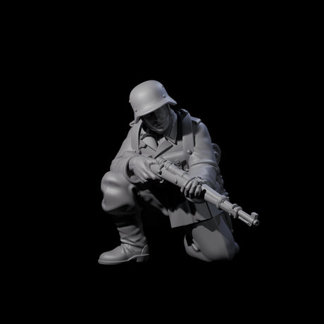 World War 2 Under Fire German Riflemen Miniature for Dungeons and Dragons, Pathfinder or other TTRPGs