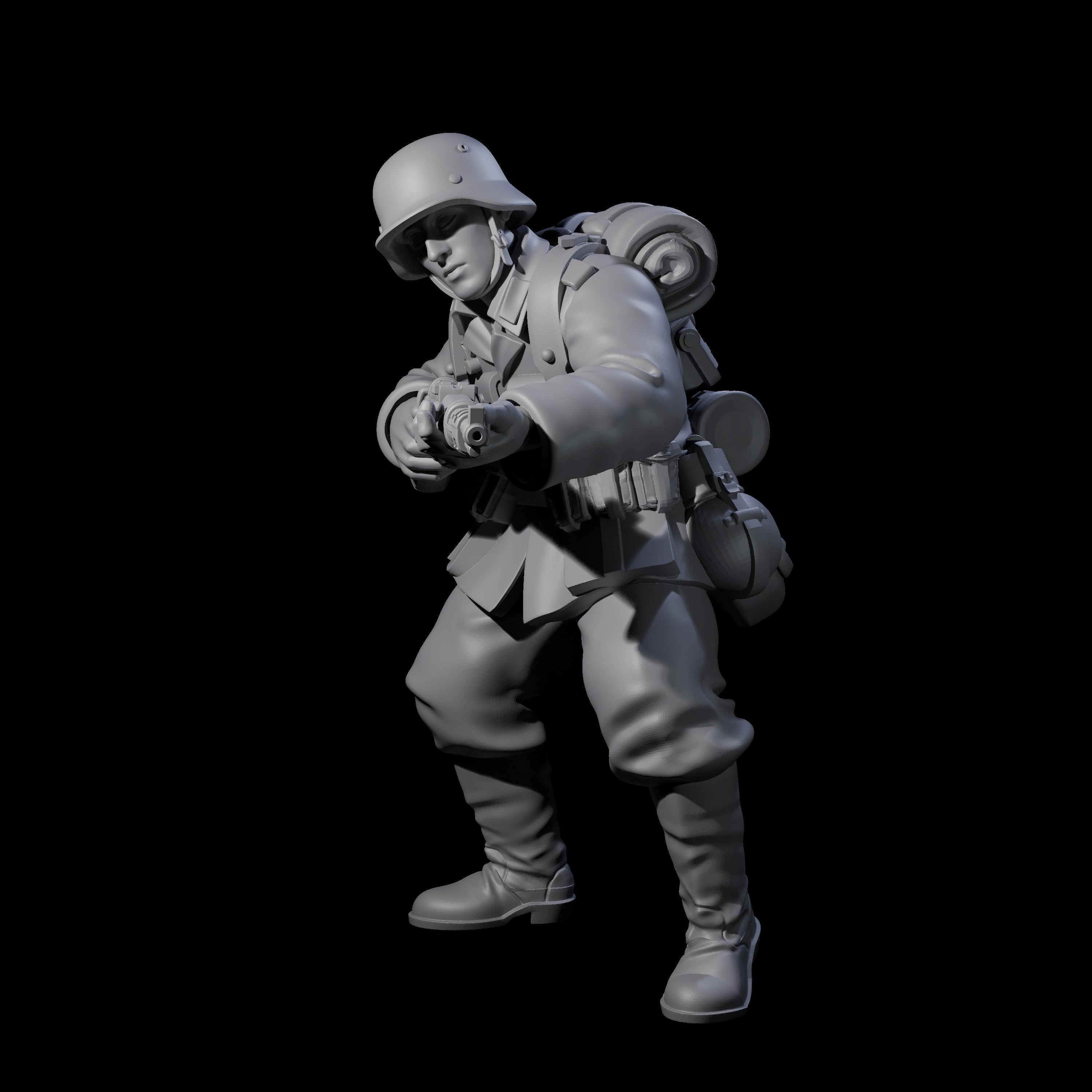 World War 2 Under Fire German Riflemen Miniature for Dungeons and Dragons, Pathfinder or other TTRPGs