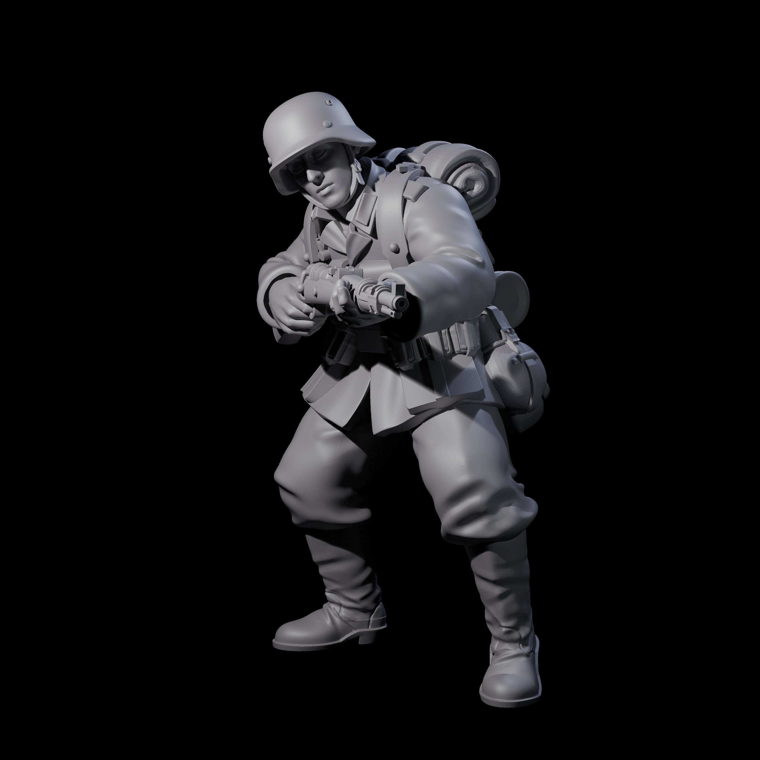 World War 2 Under Fire German Riflemen Miniature for Dungeons and Dragons, Pathfinder or other TTRPGs