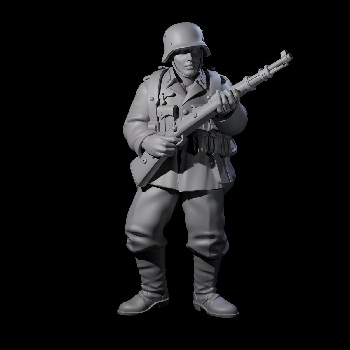 World War 2 Under Fire German Riflemen Miniature for Dungeons and Dragons, Pathfinder or other TTRPGs