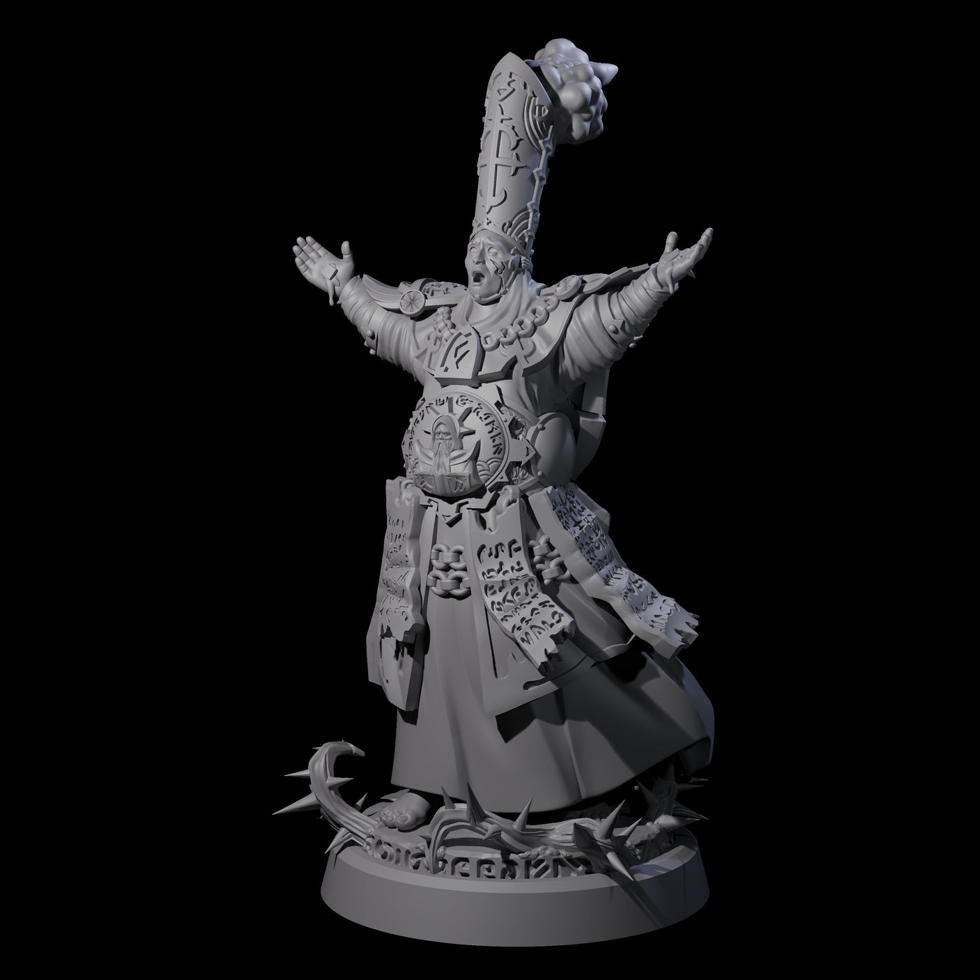 Worshipping Masked Clergy A Miniature for Dungeons and Dragons, Pathfinder or other TTRPGs