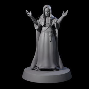 Worshipping Undead Nun Miniature for Dungeons and Dragons, Pathfinder or other TTRPGs