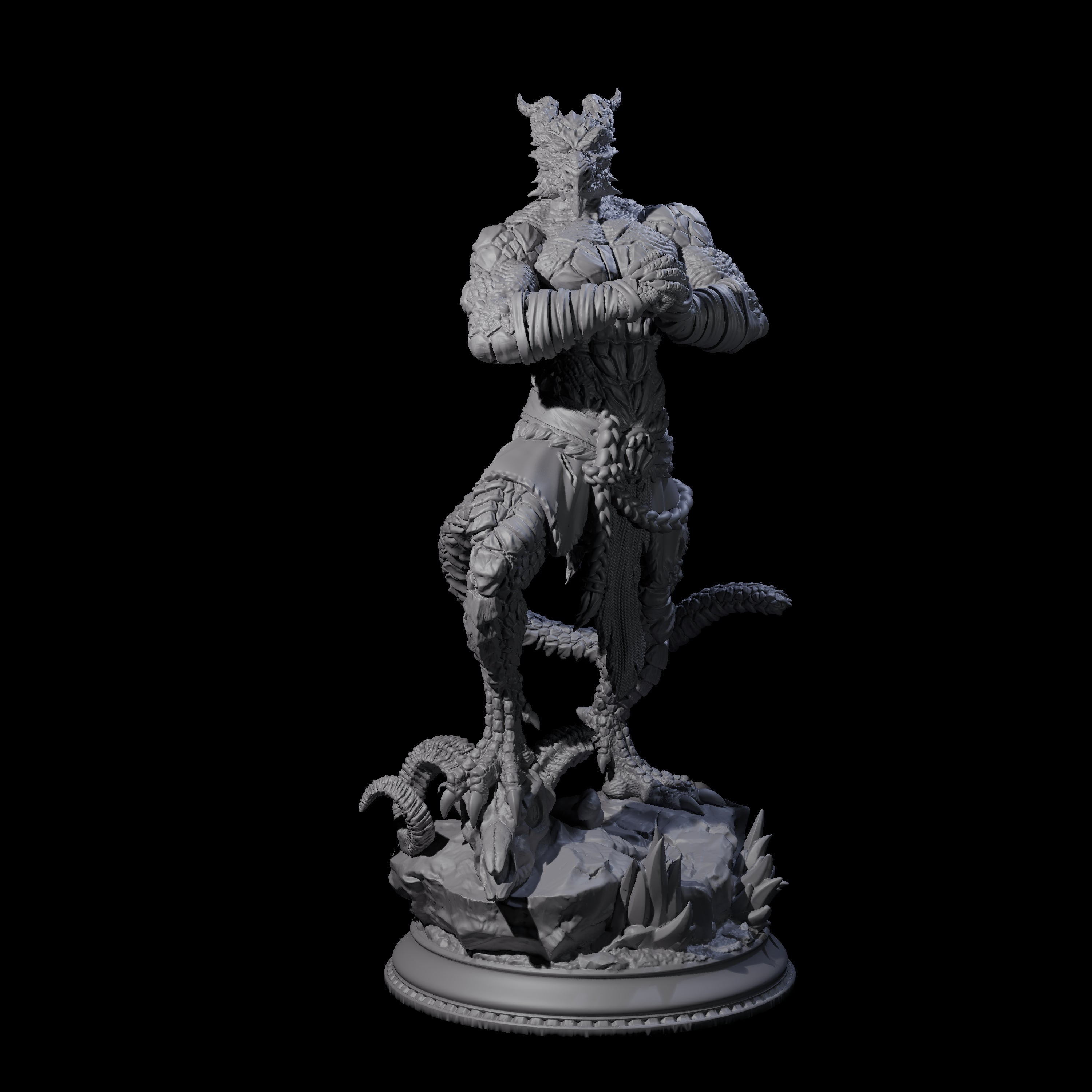 Wrapped Dragonborn Monk Miniature for Dungeons and Dragons, Pathfinder or other TTRPGs