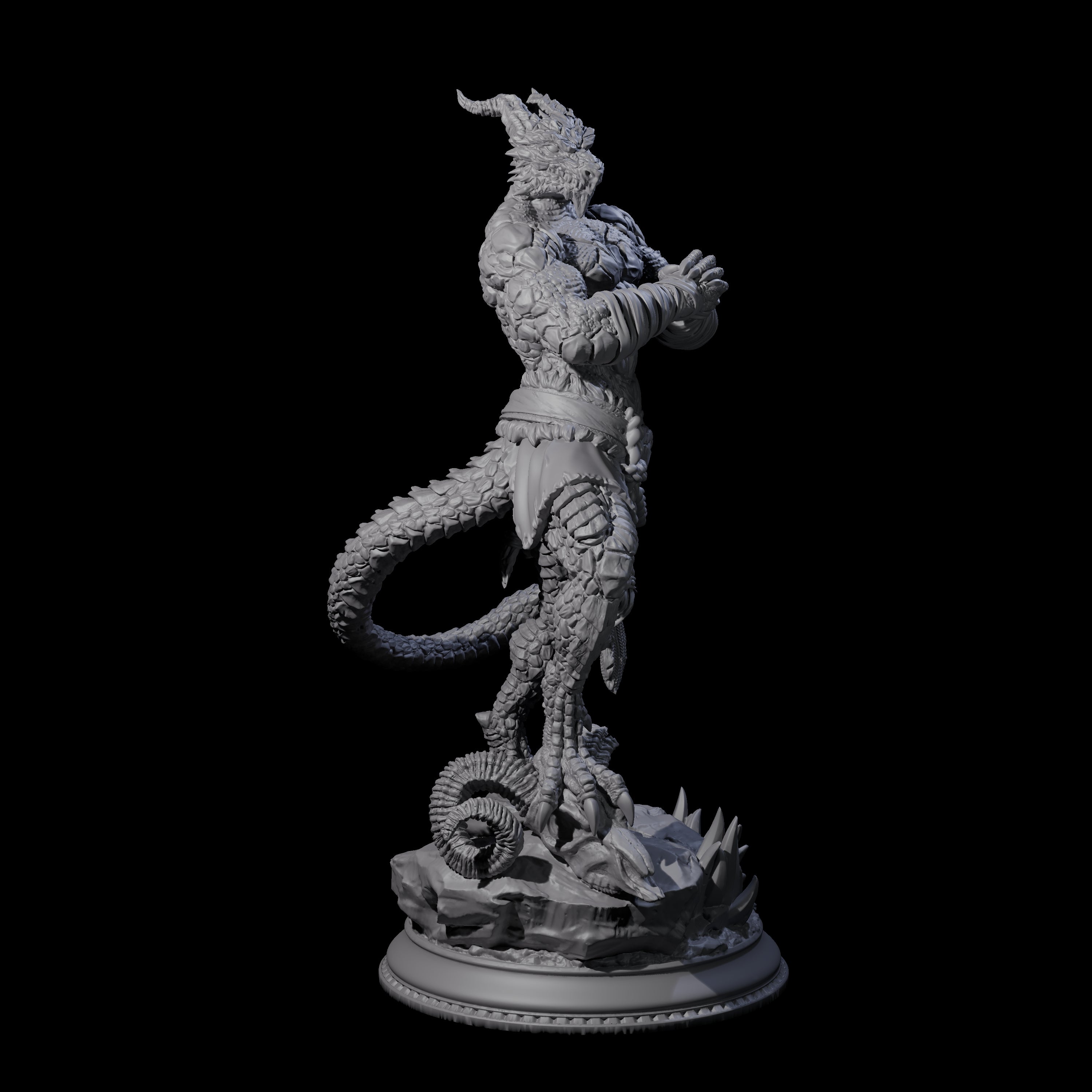 Wrapped Dragonborn Monk Miniature for Dungeons and Dragons, Pathfinder or other TTRPGs