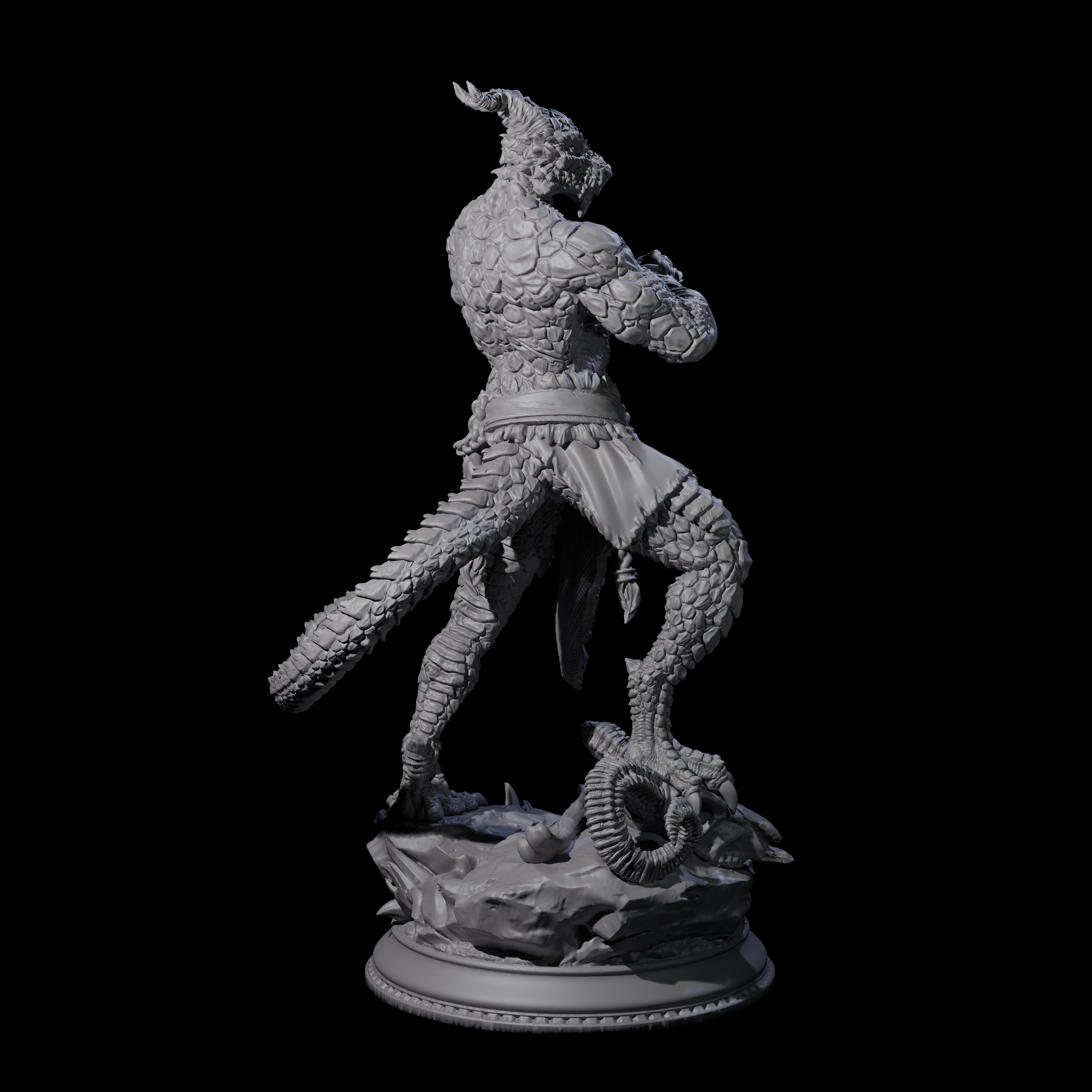 Wrapped Dragonborn Monk Miniature for Dungeons and Dragons, Pathfinder or other TTRPGs