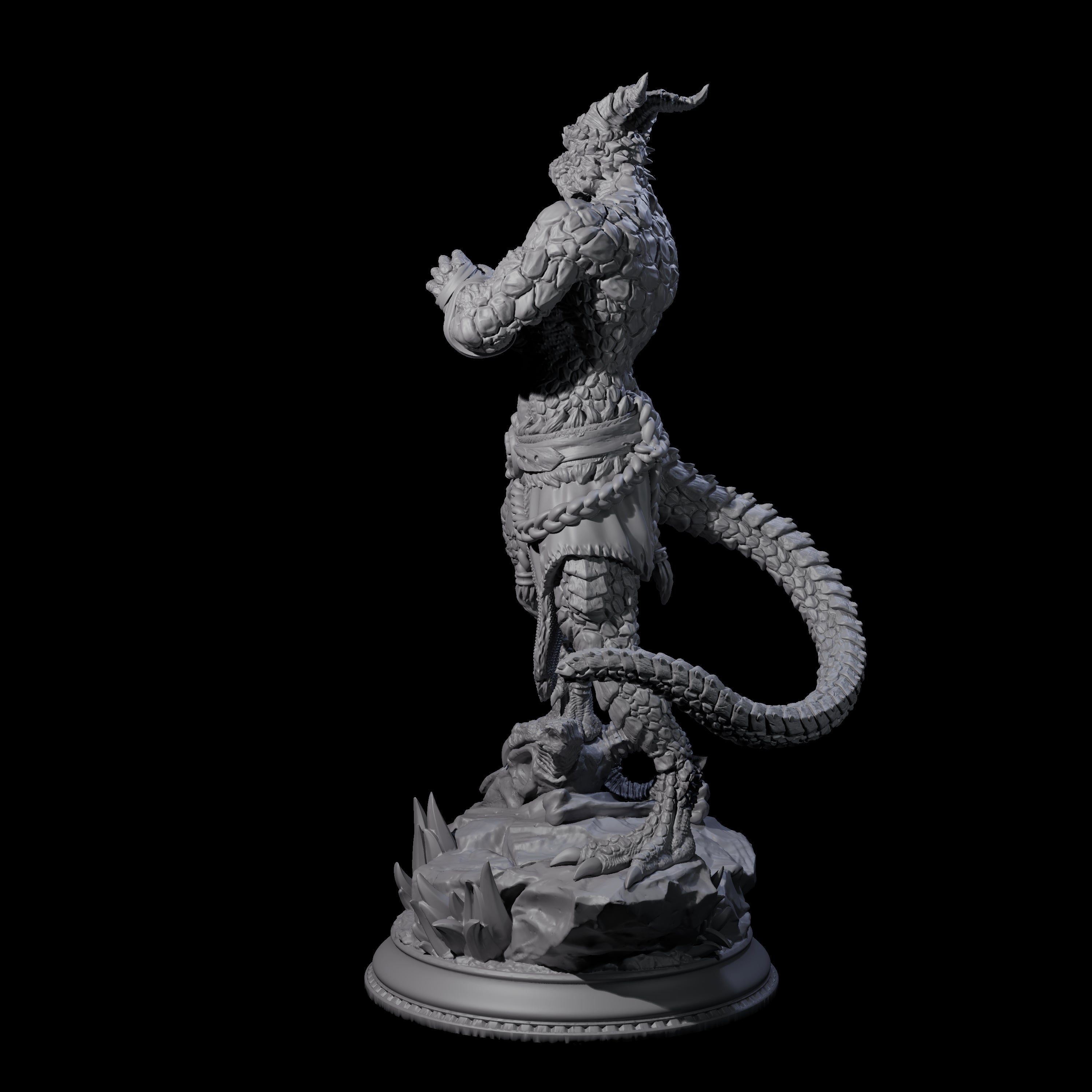 Wrapped Dragonborn Monk Miniature for Dungeons and Dragons, Pathfinder or other TTRPGs