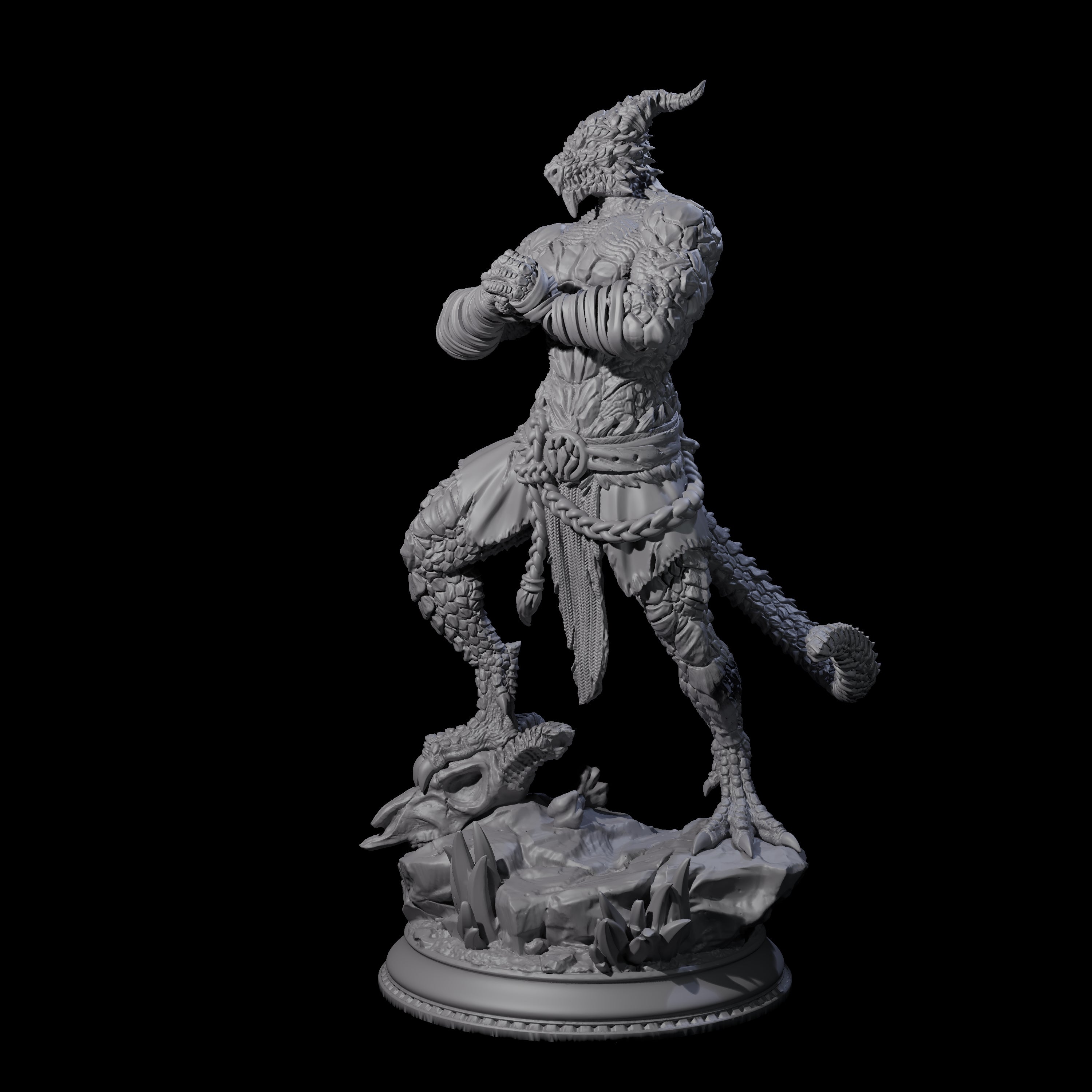 Wrapped Dragonborn Monk Miniature for Dungeons and Dragons, Pathfinder or other TTRPGs