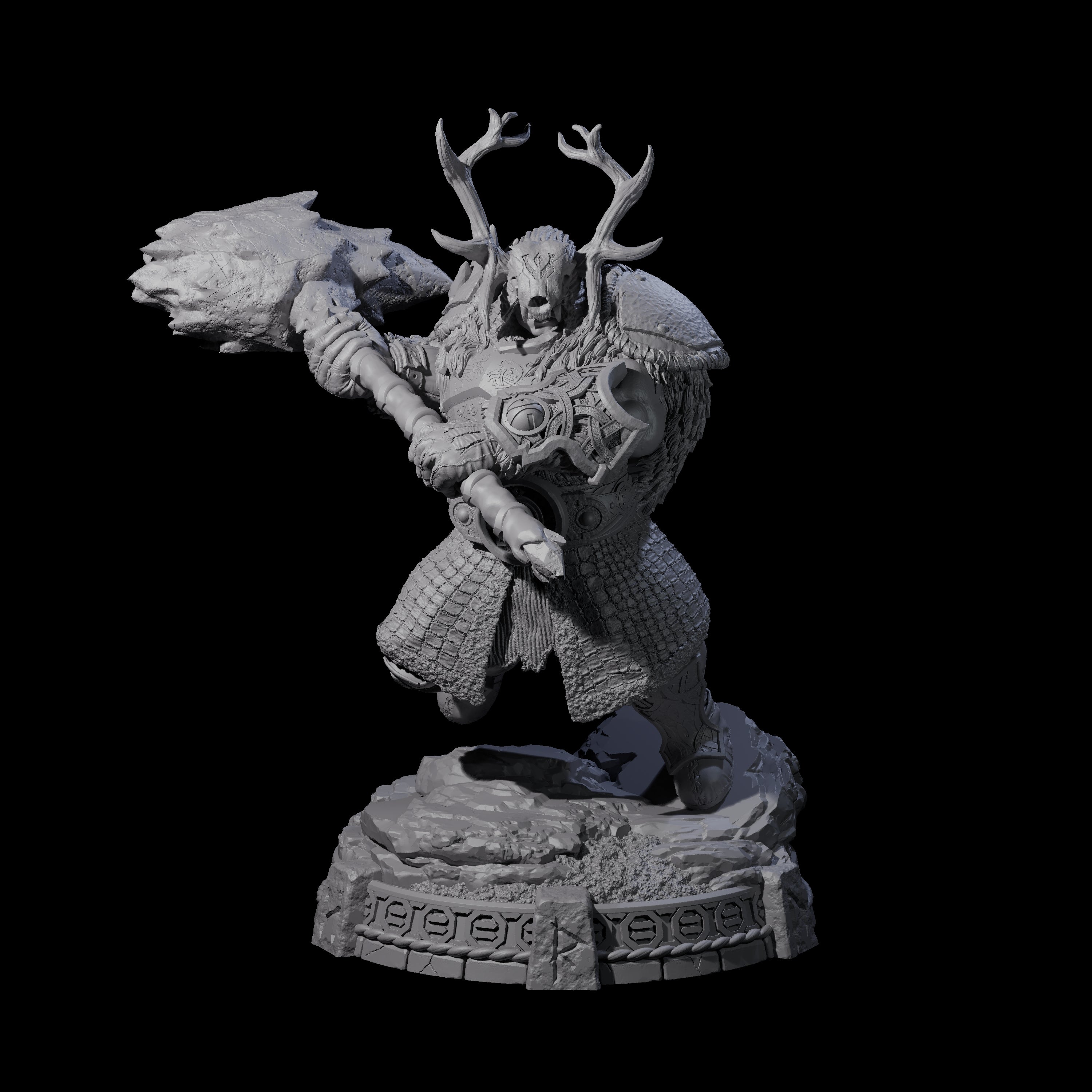 Wrapped Up Warrior of the North C Miniature for Dungeons and Dragons, Pathfinder or other TTRPGs
