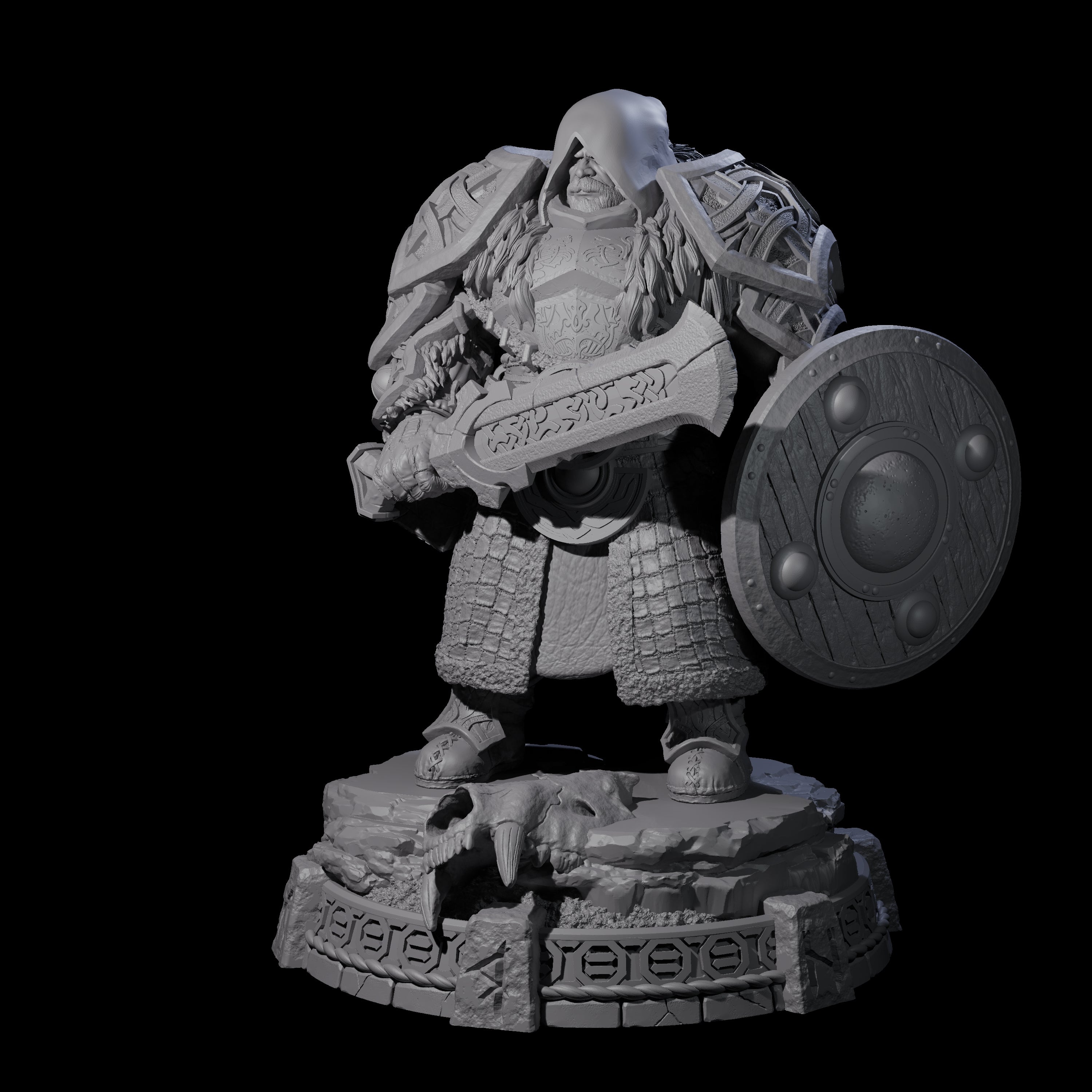 Wrapped Up Warrior of the North D Miniature for Dungeons and Dragons, Pathfinder or other TTRPGs