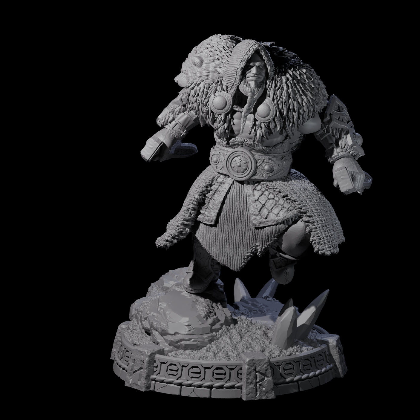 Wrapped Up Warrior of the North F Miniature for Dungeons and Dragons, Pathfinder or other TTRPGs