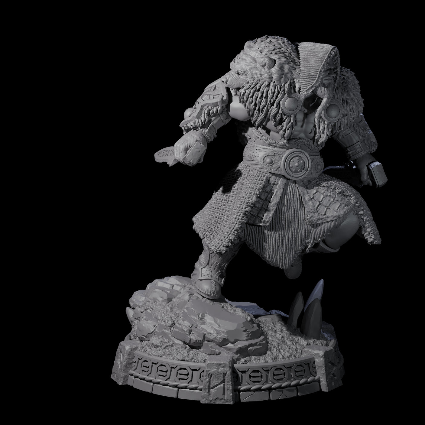 Wrapped Up Warrior of the North F Miniature for Dungeons and Dragons, Pathfinder or other TTRPGs