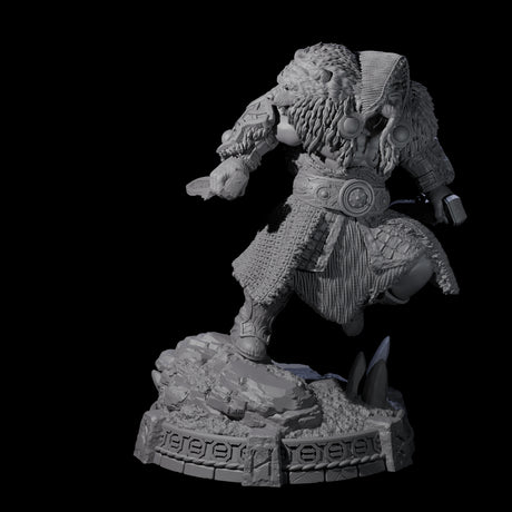 Wrapped Up Warrior of the North F Miniature for Dungeons and Dragons, Pathfinder or other TTRPGs