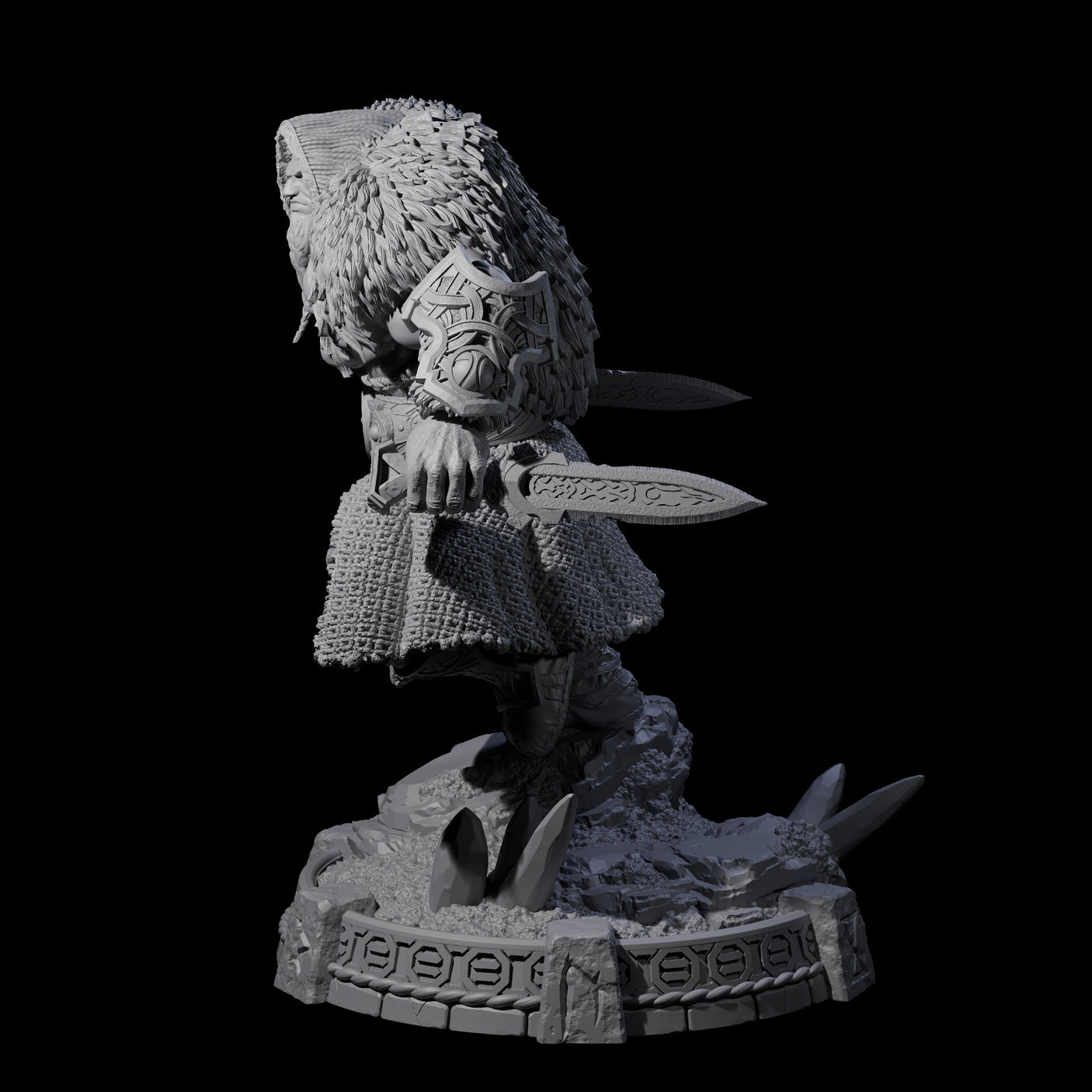 Wrapped Up Warrior of the North F Miniature for Dungeons and Dragons, Pathfinder or other TTRPGs