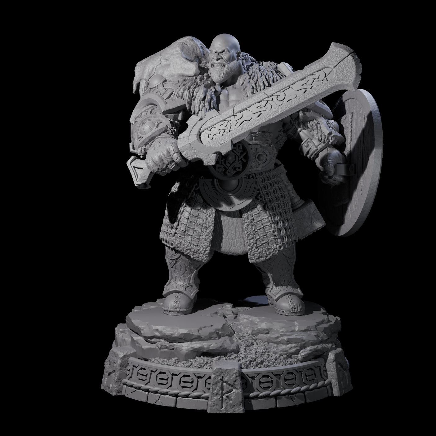 Wrapped Up Warrior of the North I Miniature for Dungeons and Dragons, Pathfinder or other TTRPGs