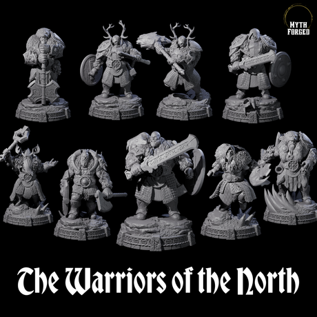 Wrapped Up Warriors of the North Miniature for Dungeons and Dragons, Pathfinder or other TTRPGs