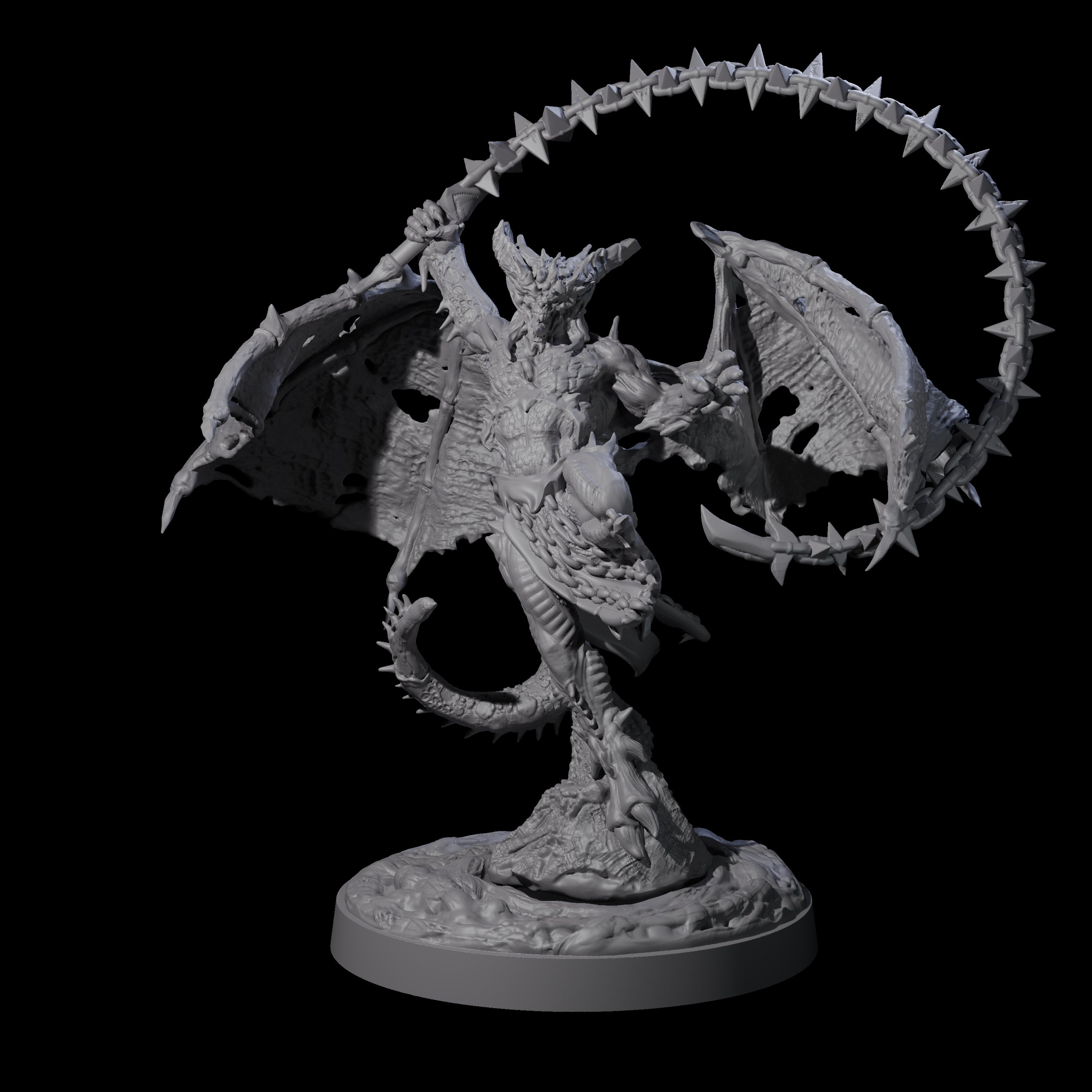 Wrathful Demon Courtier A Miniature for Dungeons and Dragons, Pathfinder or other TTRPGs