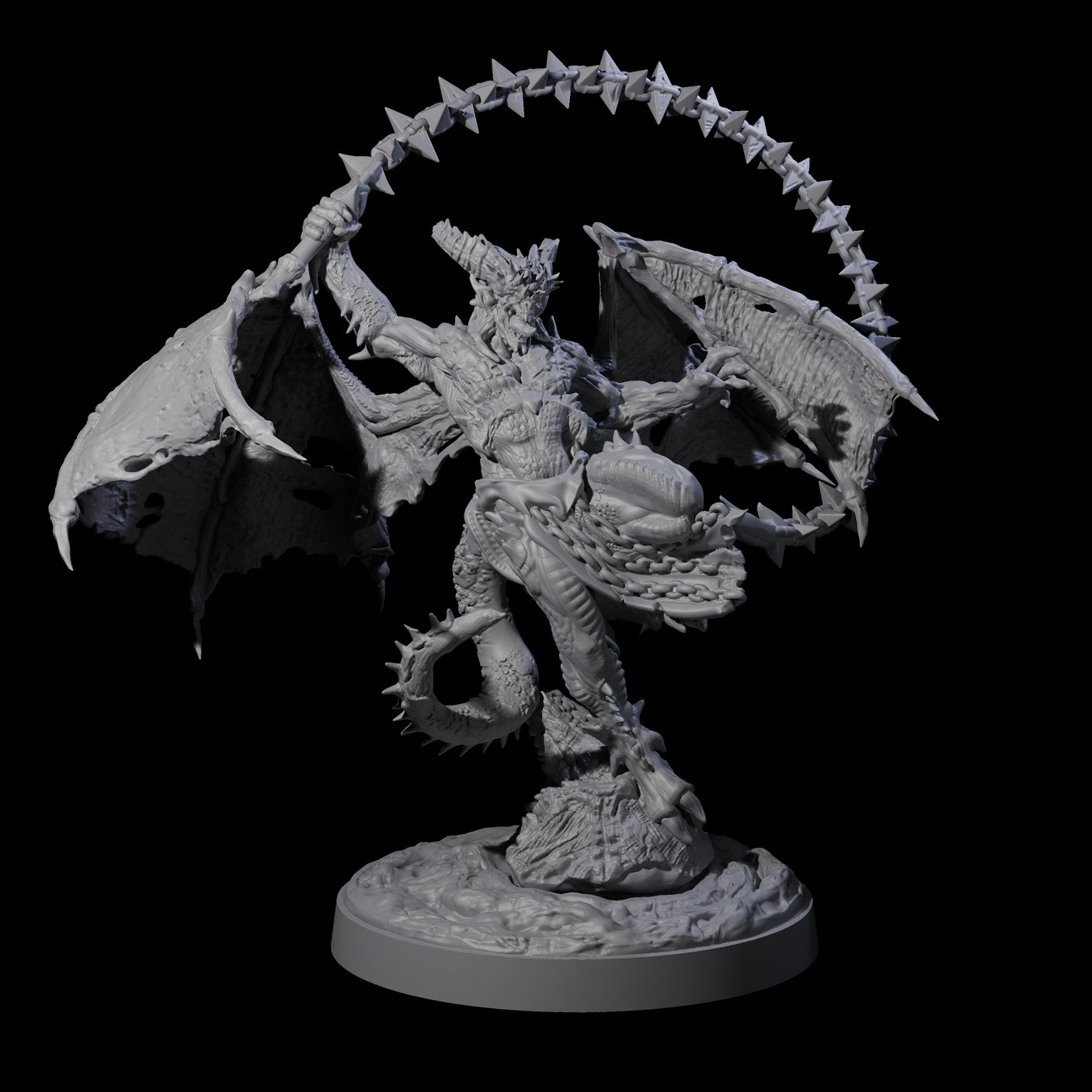 Wrathful Demon Courtier A Miniature for Dungeons and Dragons, Pathfinder or other TTRPGs