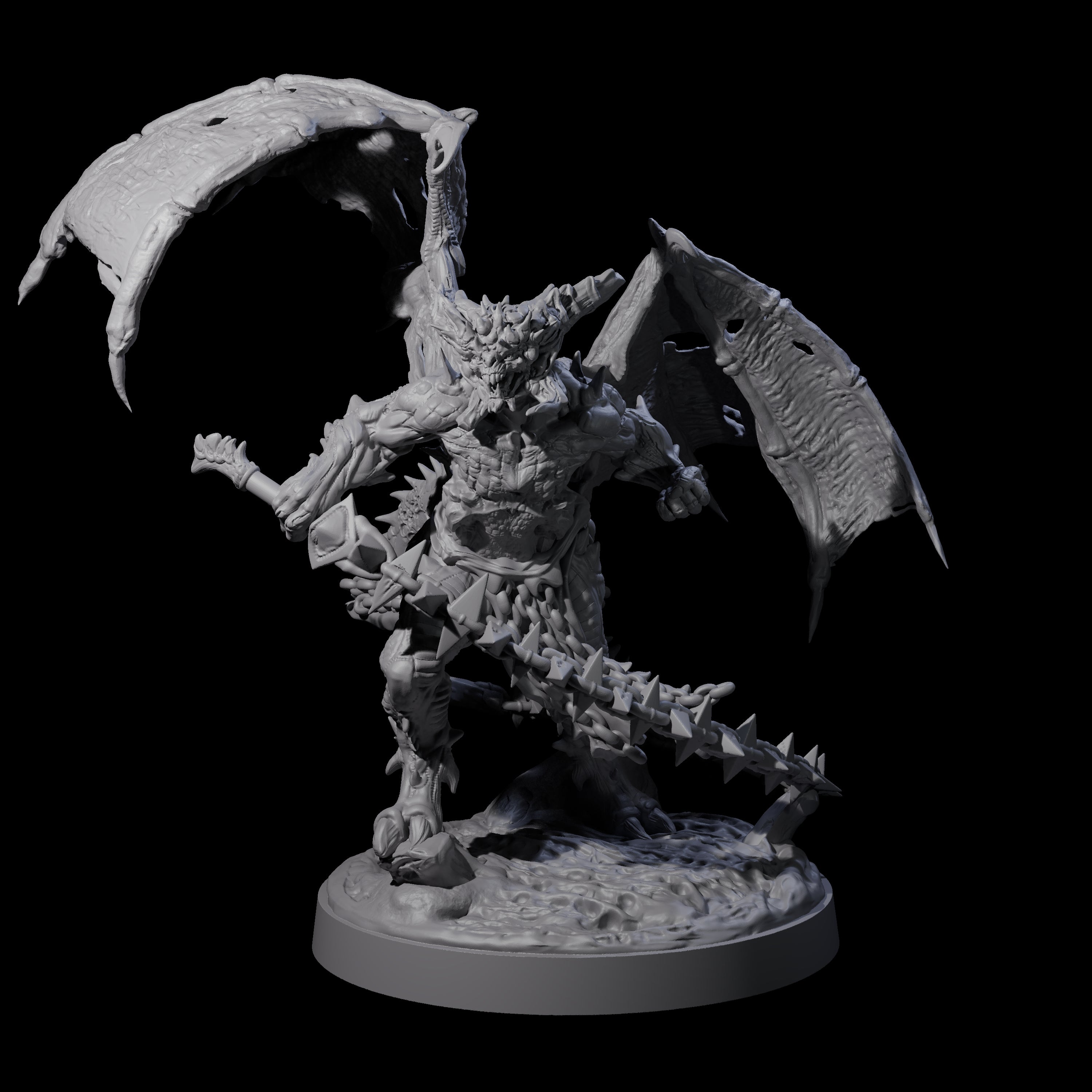 Wrathful Demon Courtier B Miniature for Dungeons and Dragons, Pathfinder or other TTRPGs