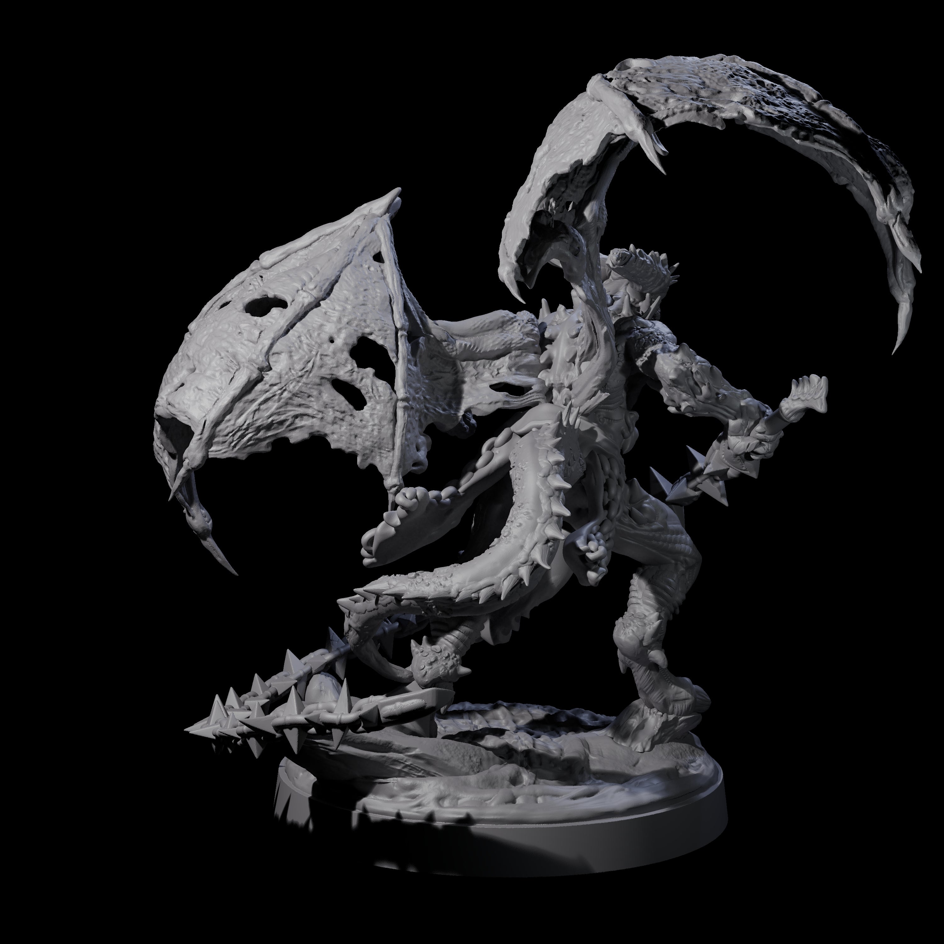 Wrathful Demon Courtier B Miniature for Dungeons and Dragons, Pathfinder or other TTRPGs