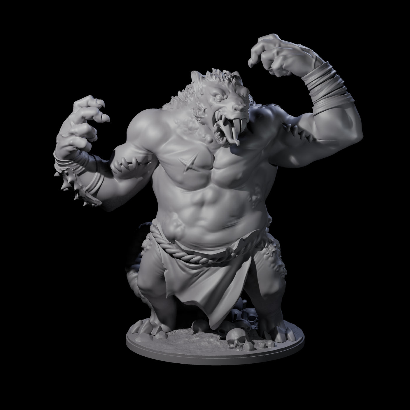 Wrathful Ratfolk Berserker Miniature for Dungeons and Dragons, Pathfinder or other TTRPGs