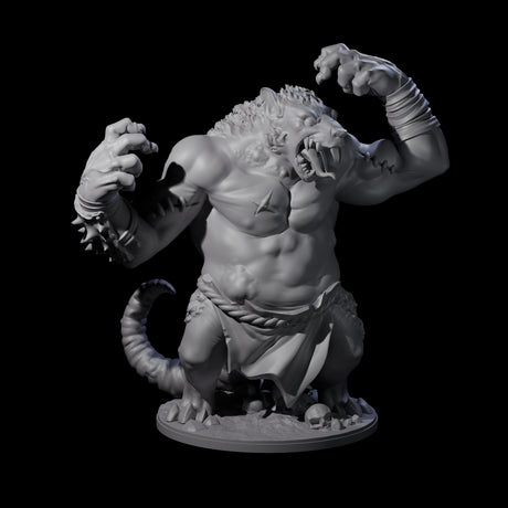 Wrathful Ratfolk Berserker Miniature for Dungeons and Dragons, Pathfinder or other TTRPGs