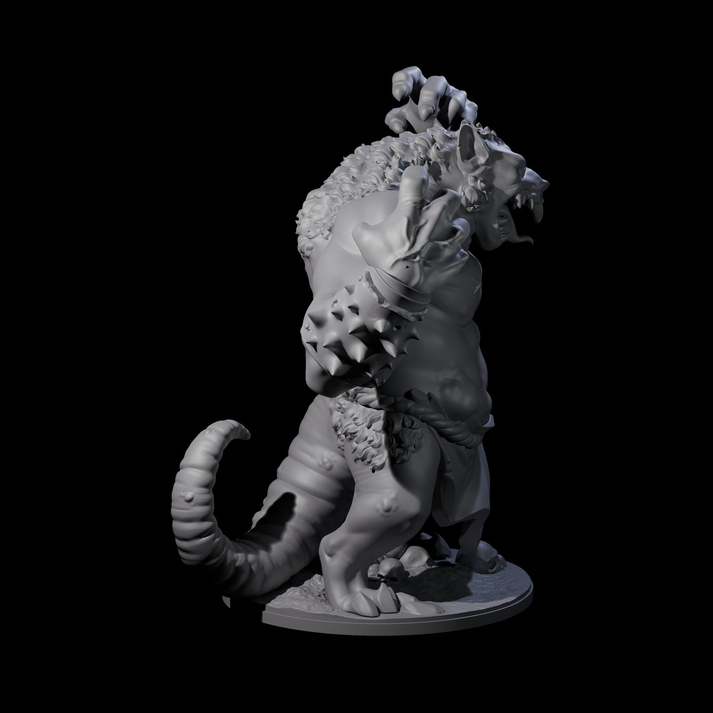 Wrathful Ratfolk Berserker Miniature for Dungeons and Dragons, Pathfinder or other TTRPGs