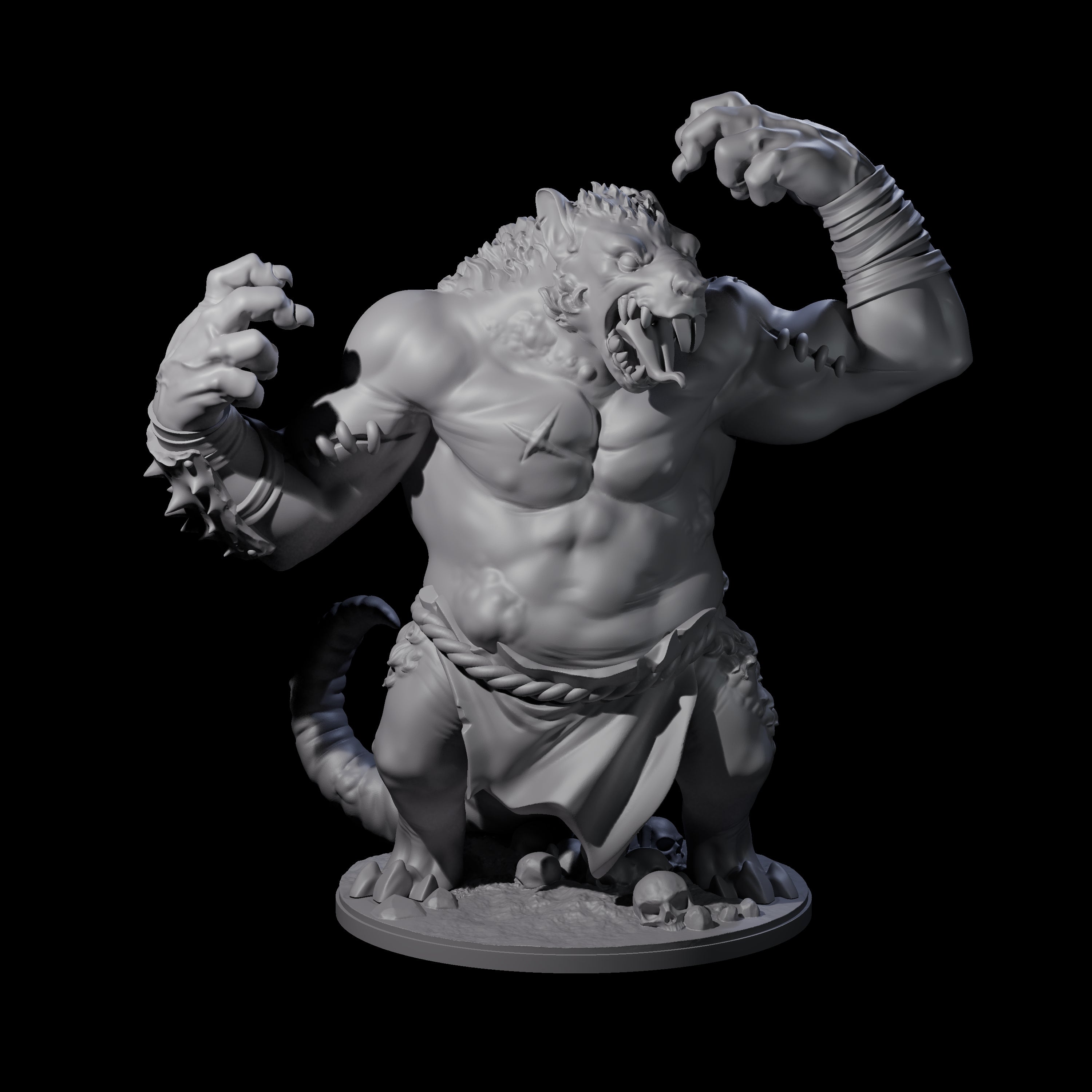 Wrathful Ratfolk Berserker Miniature for Dungeons and Dragons, Pathfinder or other TTRPGs