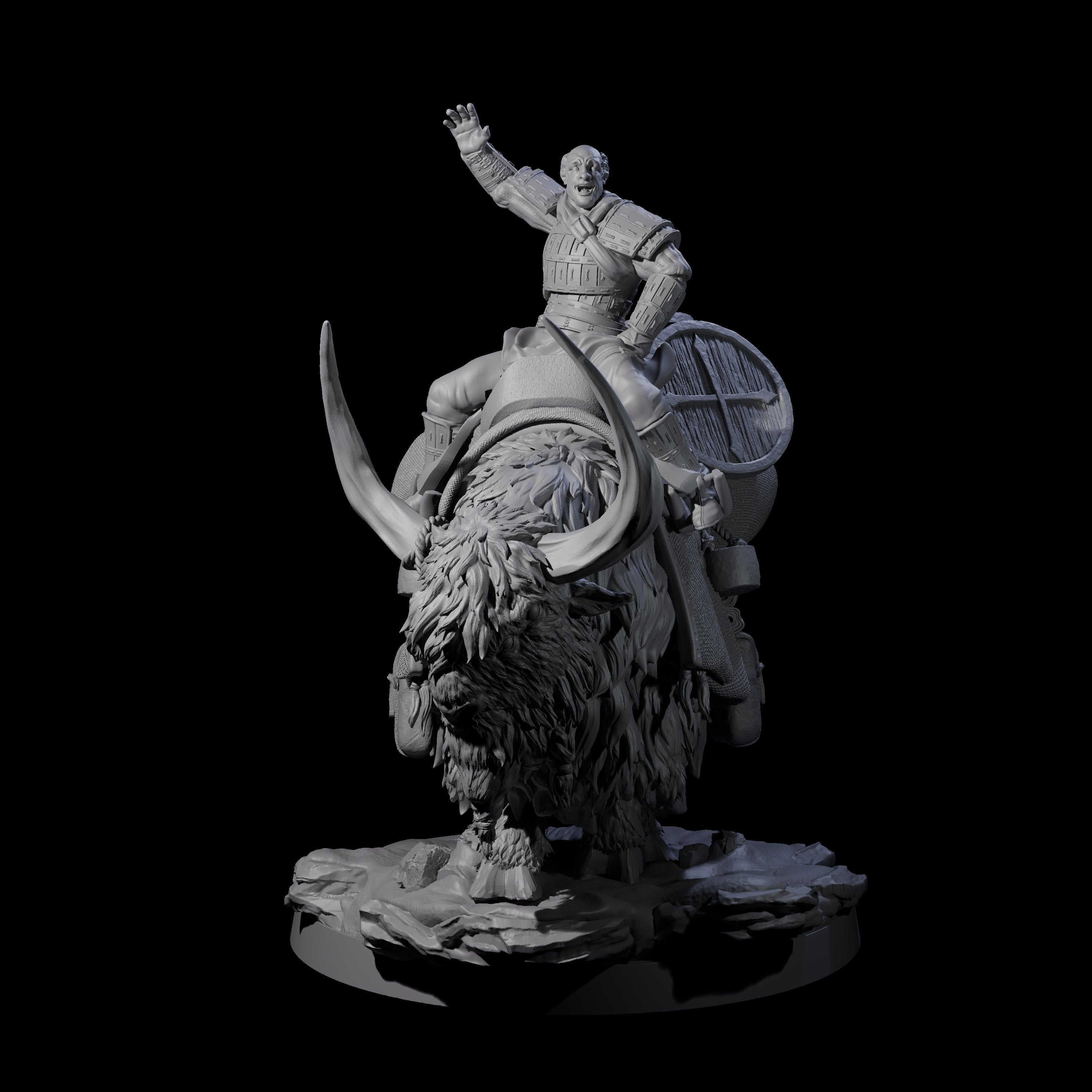 Yak Riding Merchant Miniature for Dungeons and Dragons, Pathfinder or other TTRPGs