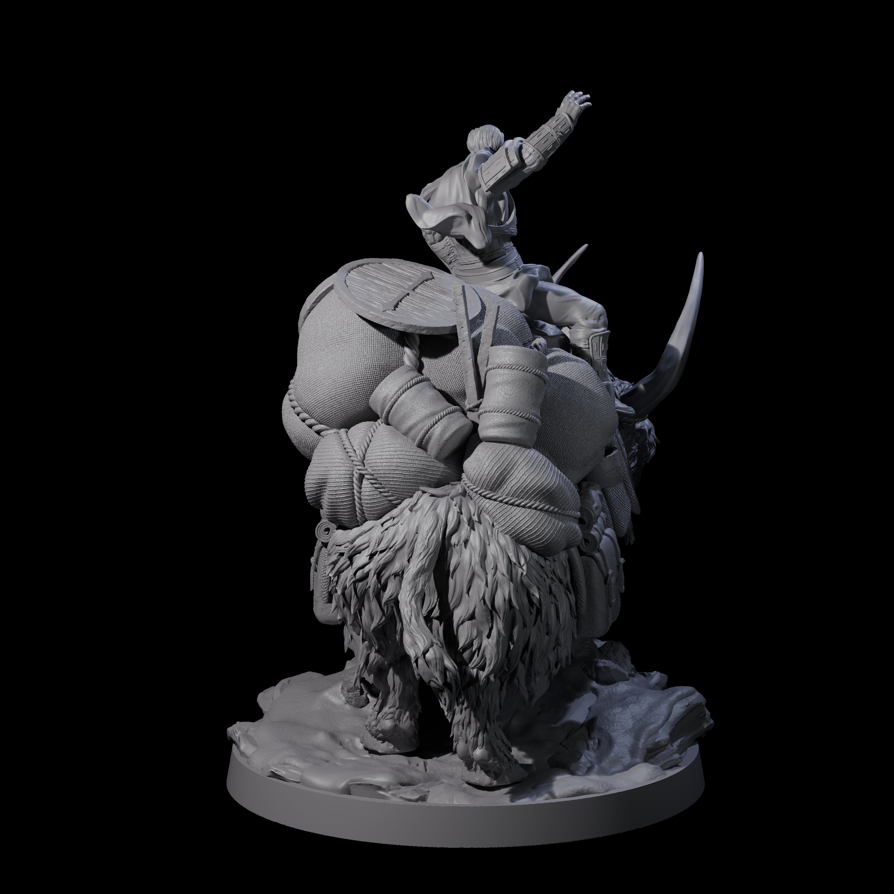 Yak Riding Merchant Miniature for Dungeons and Dragons, Pathfinder or other TTRPGs