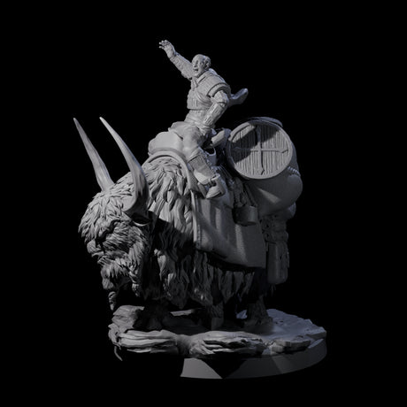 Yak Riding Merchant Miniature for Dungeons and Dragons, Pathfinder or other TTRPGs