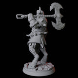 Yakfolk Axe Fighter Miniature for Dungeons and Dragons, Pathfinder or other TTRPGs