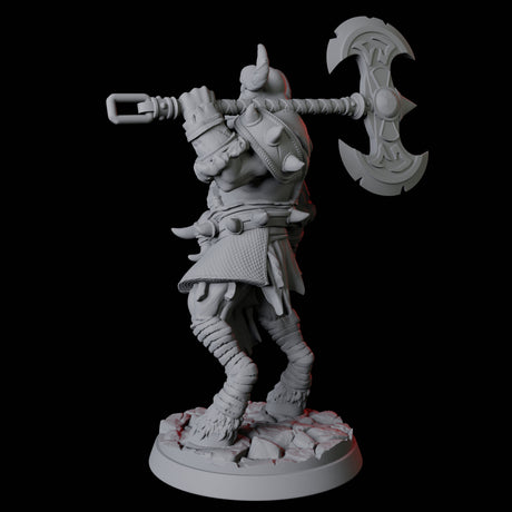 Yakfolk Axe Fighter Miniature for Dungeons and Dragons, Pathfinder or other TTRPGs