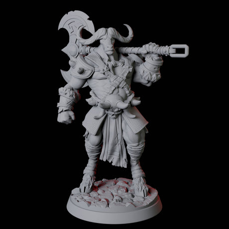 Yakfolk Axe Fighter Miniature for Dungeons and Dragons, Pathfinder or other TTRPGs