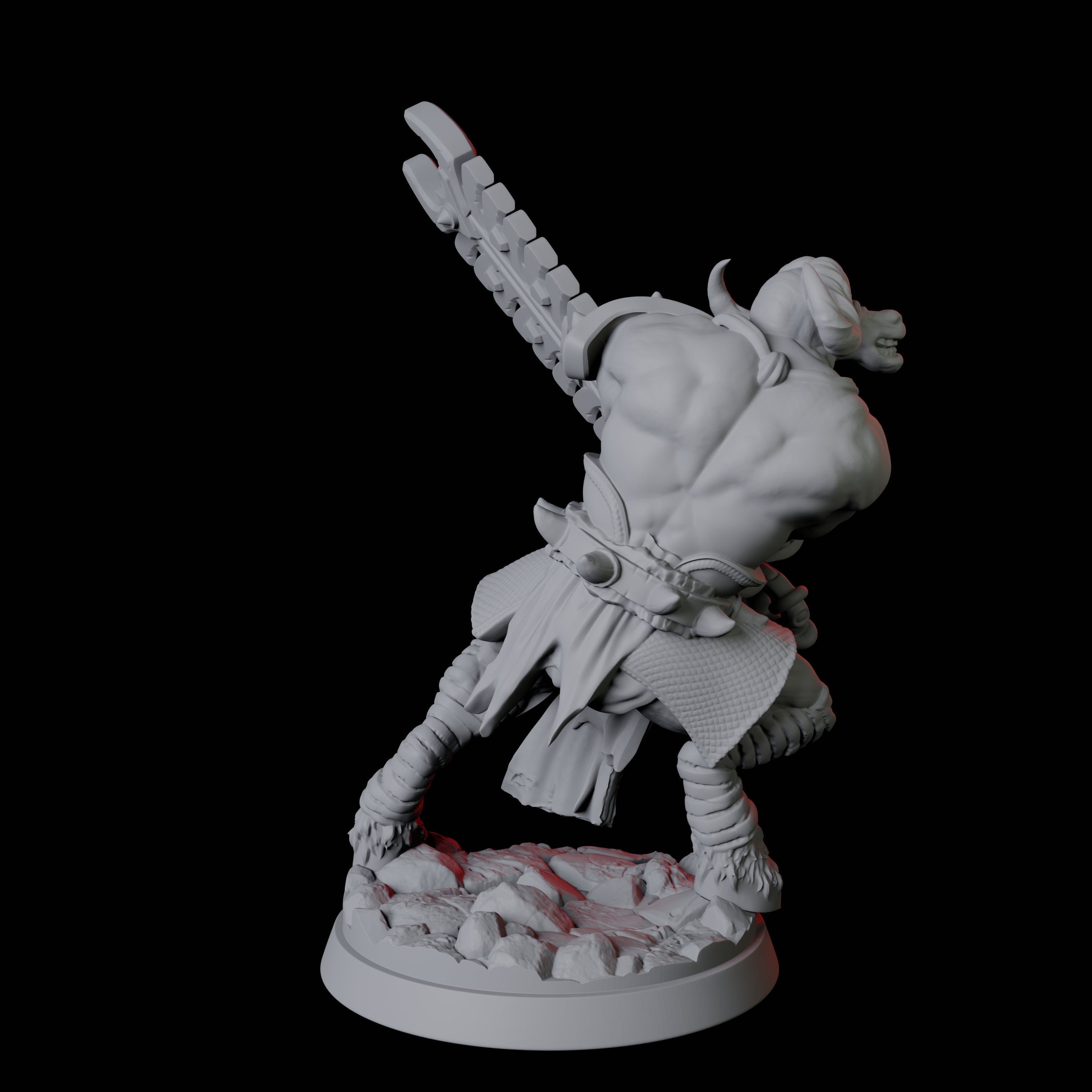 Yakfolk Swinging Double Handed Sword Miniature for Dungeons and Dragons, Pathfinder or other TTRPGs