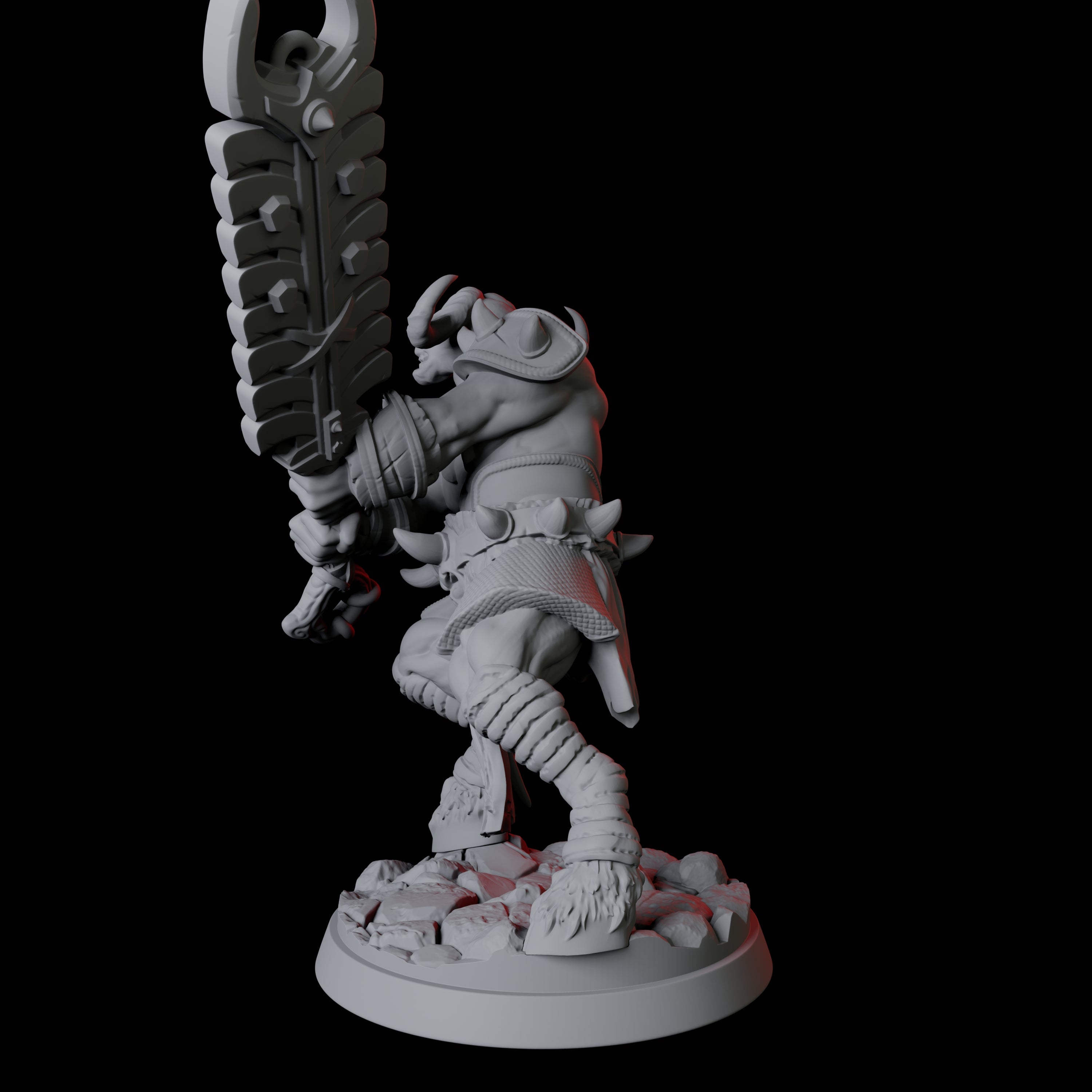 Yakfolk Swinging Double Handed Sword Miniature for Dungeons and Dragons, Pathfinder or other TTRPGs