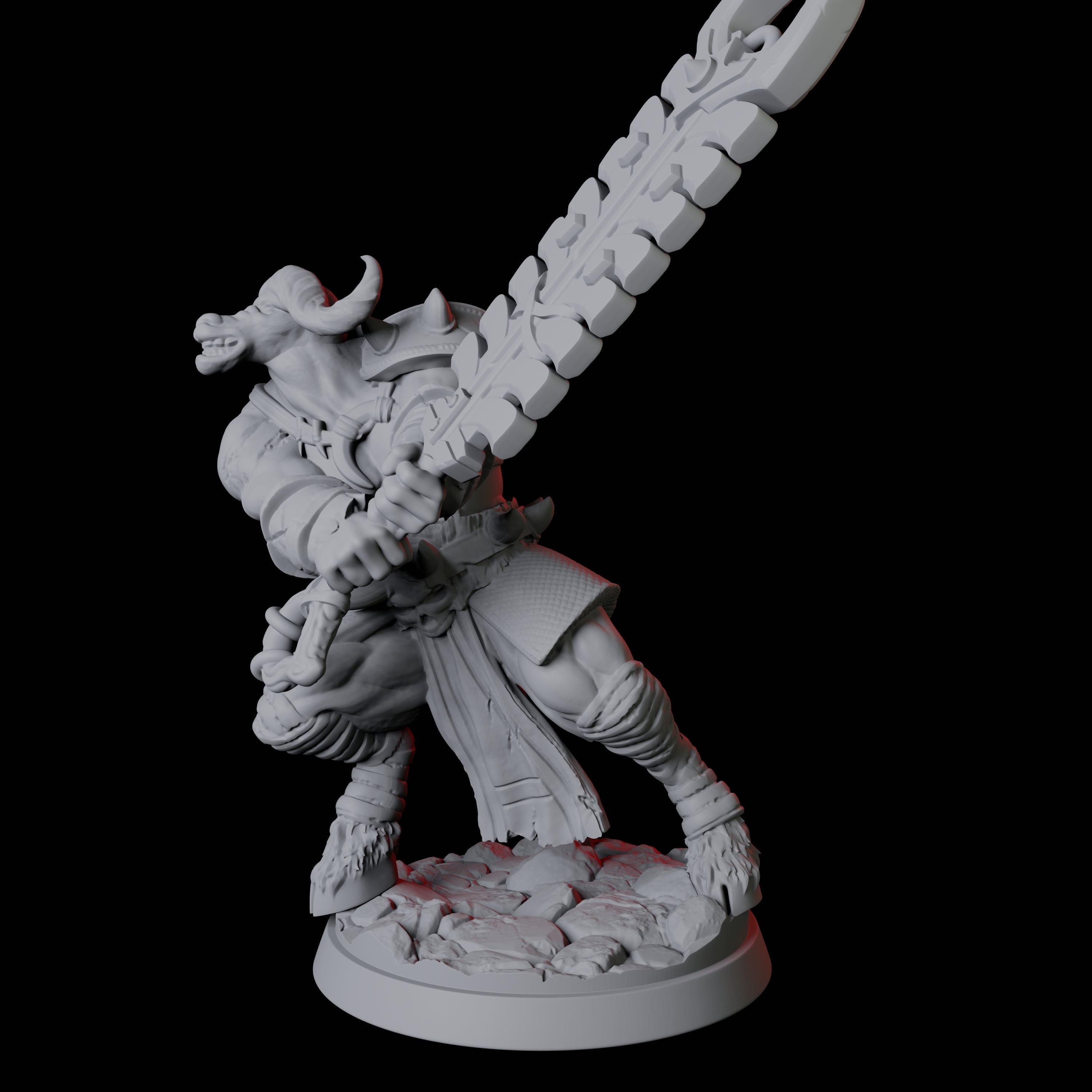 Yakfolk Swinging Double Handed Sword Miniature for Dungeons and Dragons, Pathfinder or other TTRPGs