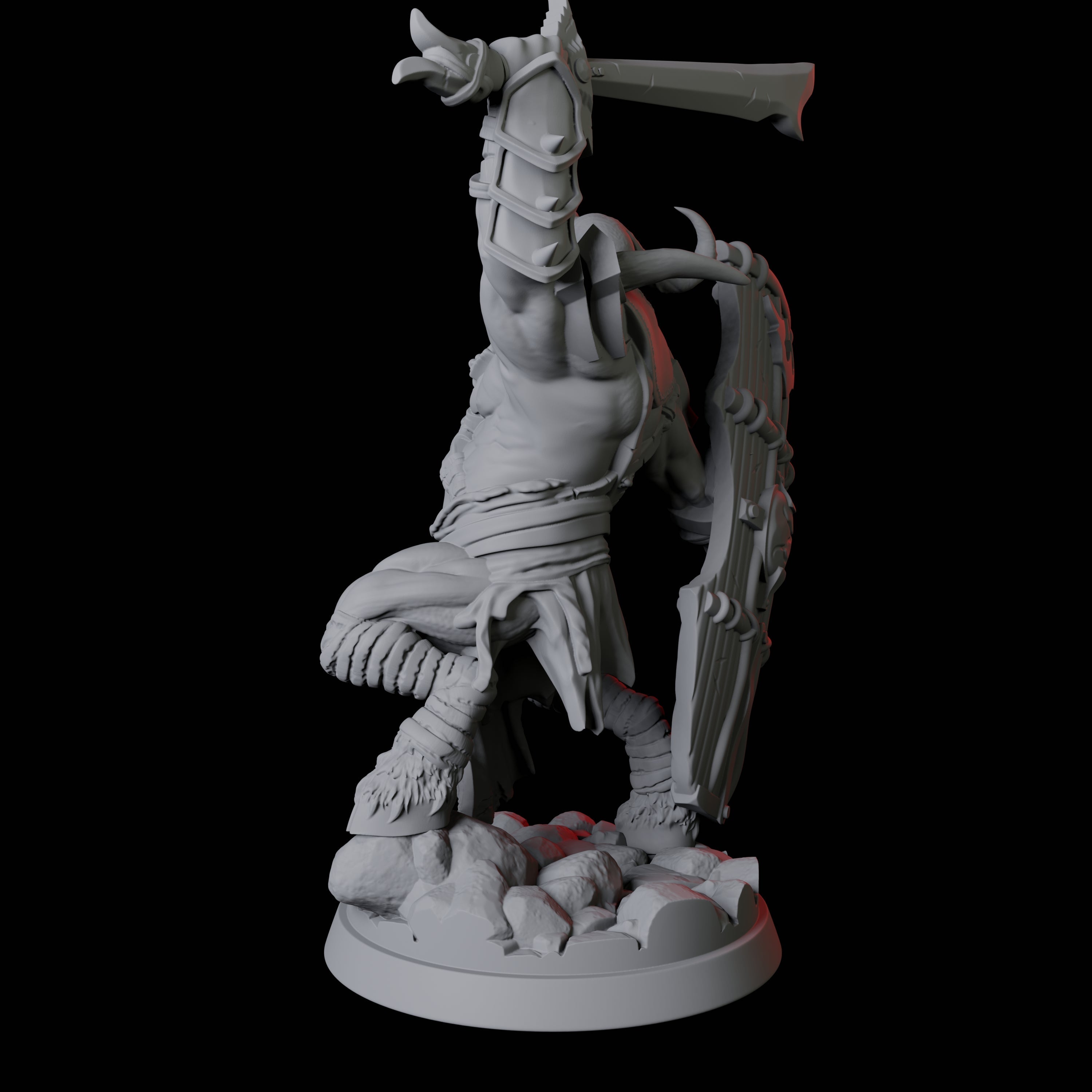 Yakfolk Warrior with Sword and Shield Miniature for Dungeons and Dragons, Pathfinder or other TTRPGs