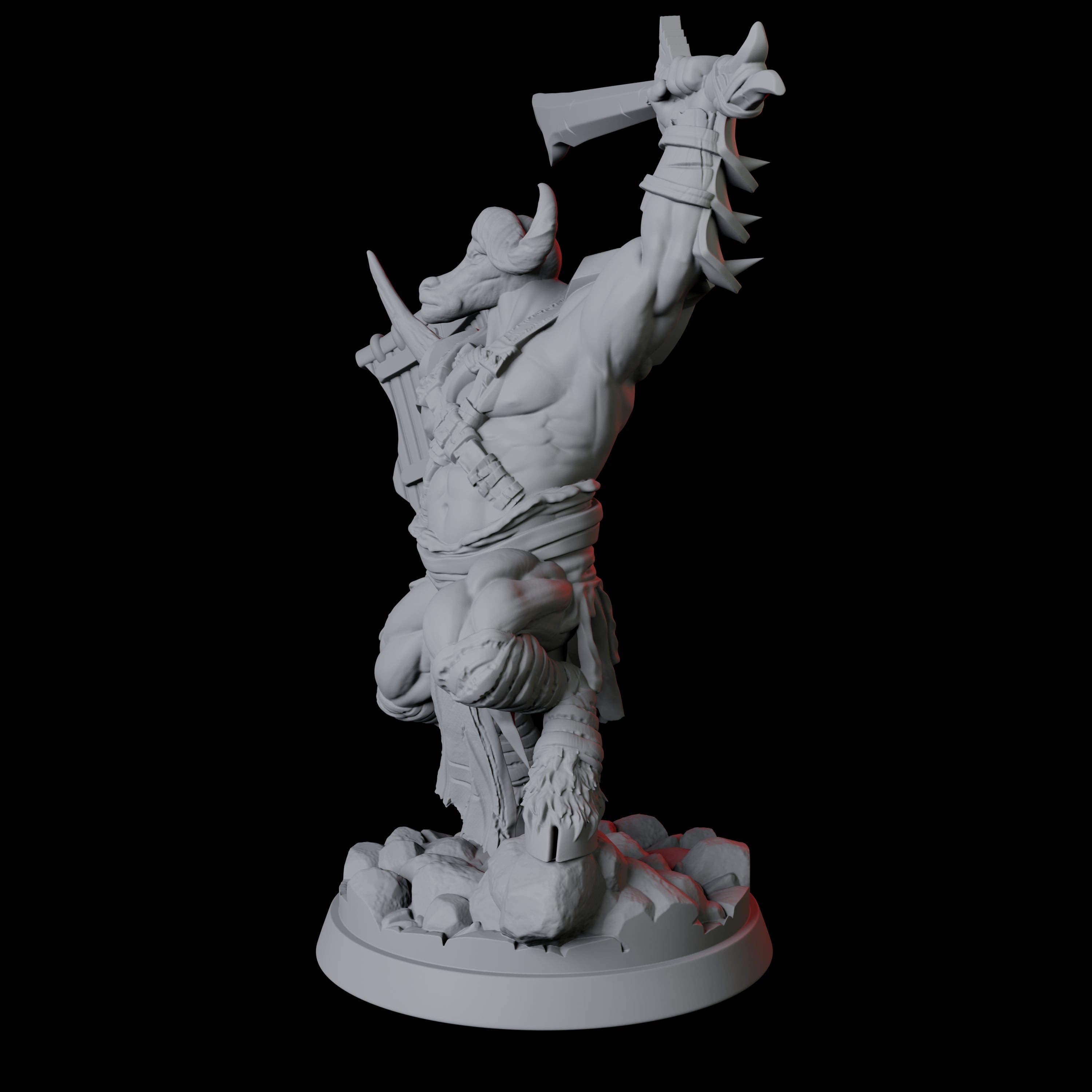 Yakfolk Warrior with Sword and Shield Miniature for Dungeons and Dragons, Pathfinder or other TTRPGs