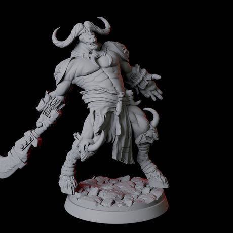Yakfolk with Stone Sword Miniature for Dungeons and Dragons, Pathfinder or other TTRPGs