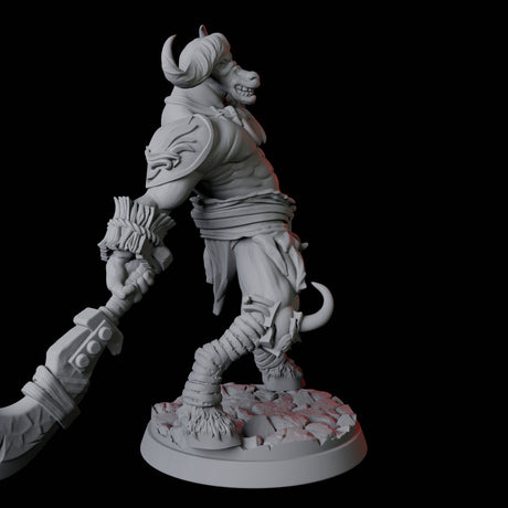 Yakfolk with Stone Sword Miniature for Dungeons and Dragons, Pathfinder or other TTRPGs