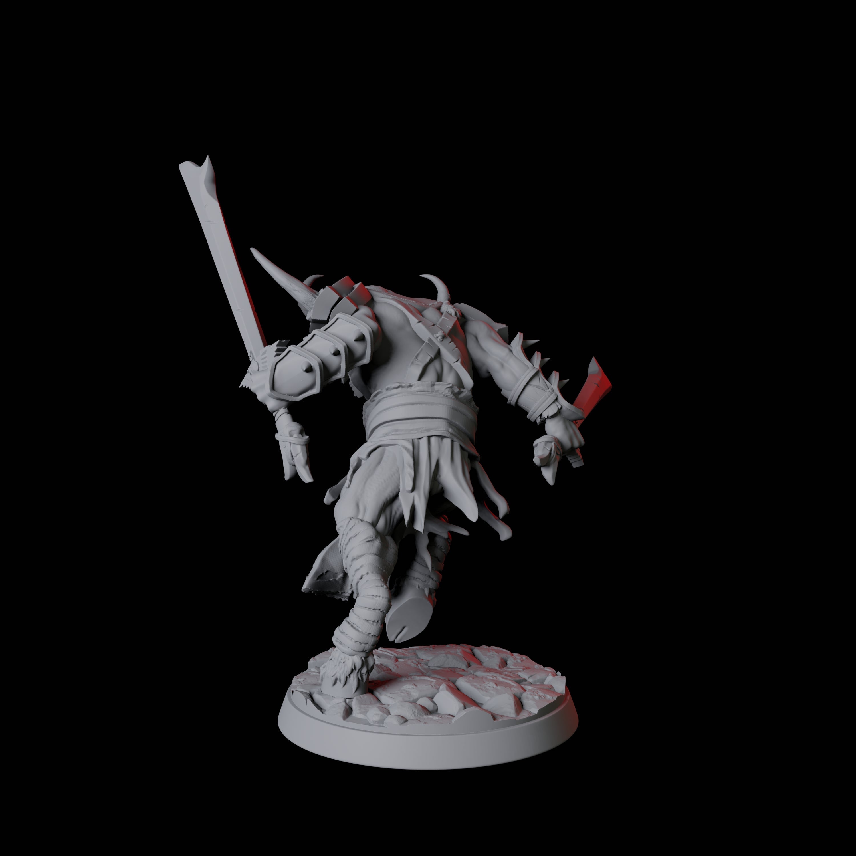 Yakfolk with Twin Swords Miniature for Dungeons and Dragons, Pathfinder or other TTRPGs